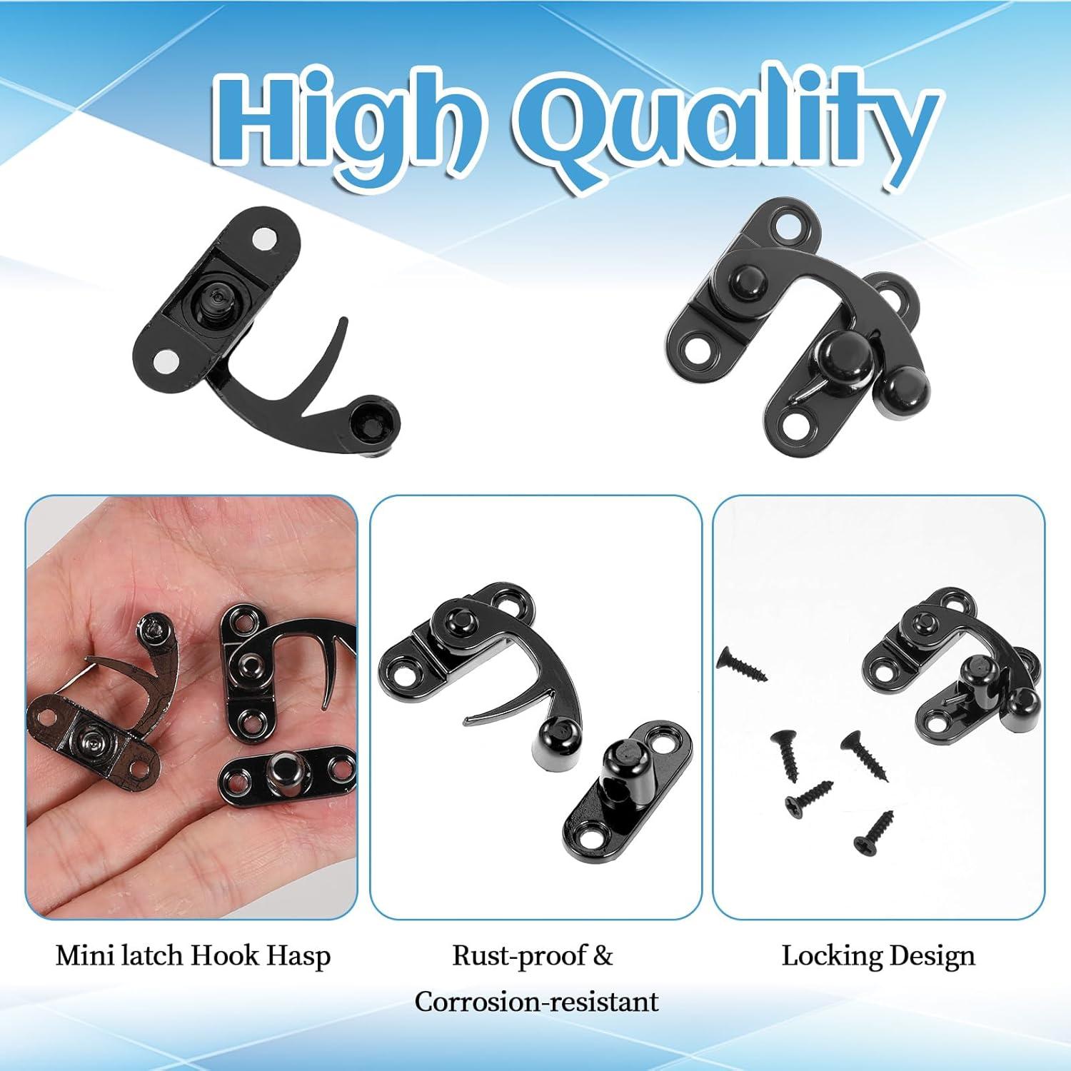 2 Pestillos de Hasp Antiguos Negros BOHUIZ 33x28mm