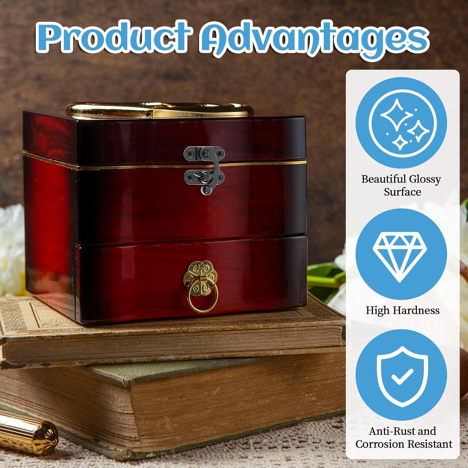 2 Pestillos de Hasp Antiguos Negros BOHUIZ 33x28mm