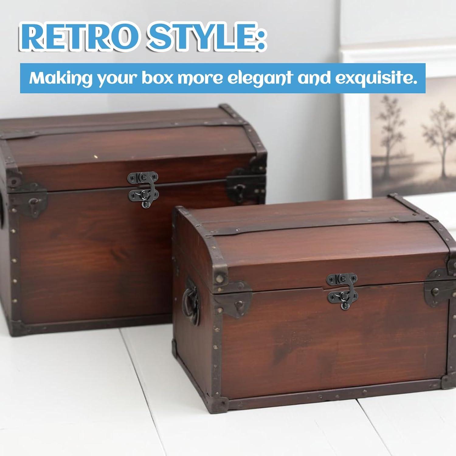 2 Pestillos de Hasp Antiguos Negros BOHUIZ 33x28mm