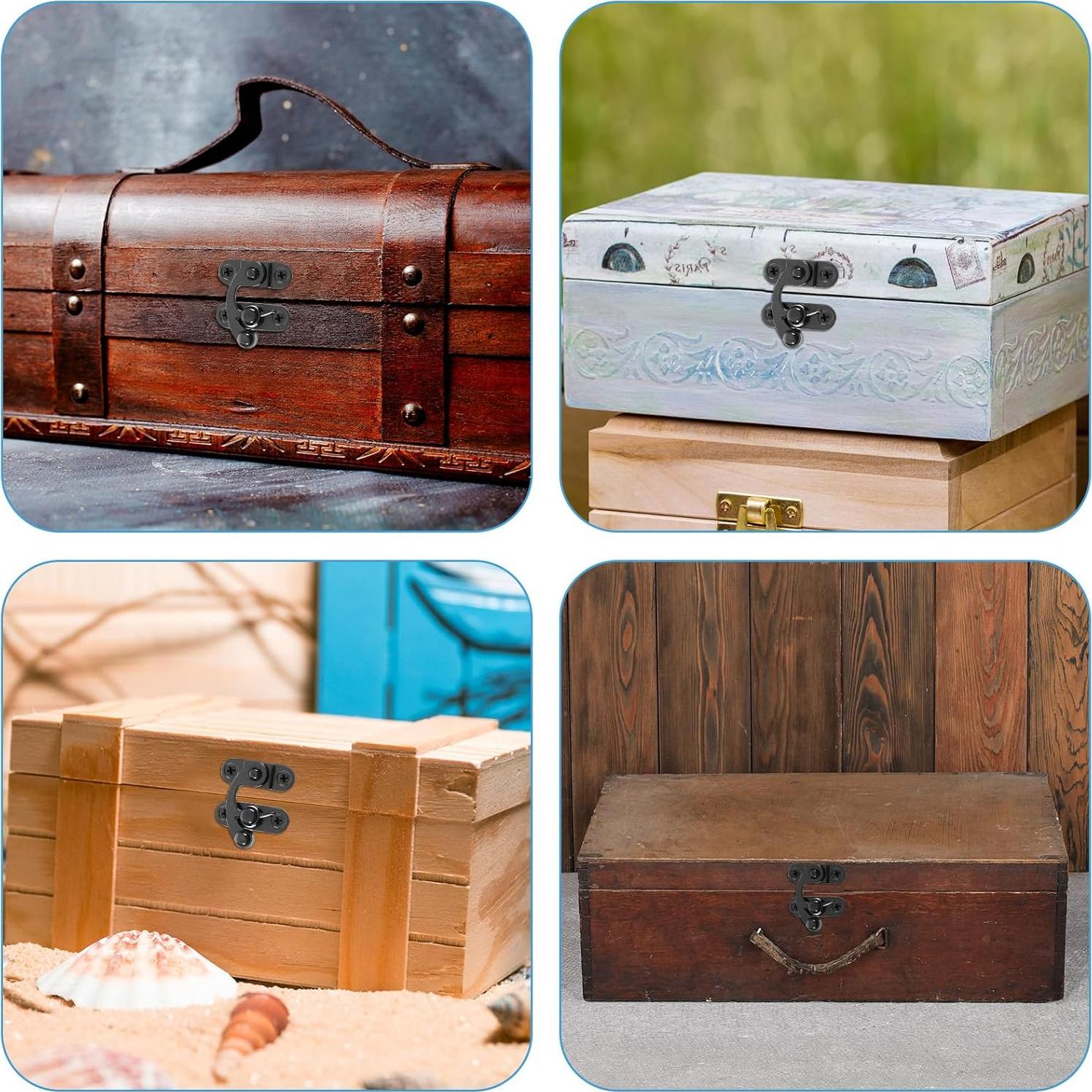 2 Pestillos de Hasp Antiguos Negros BOHUIZ 33x28mm