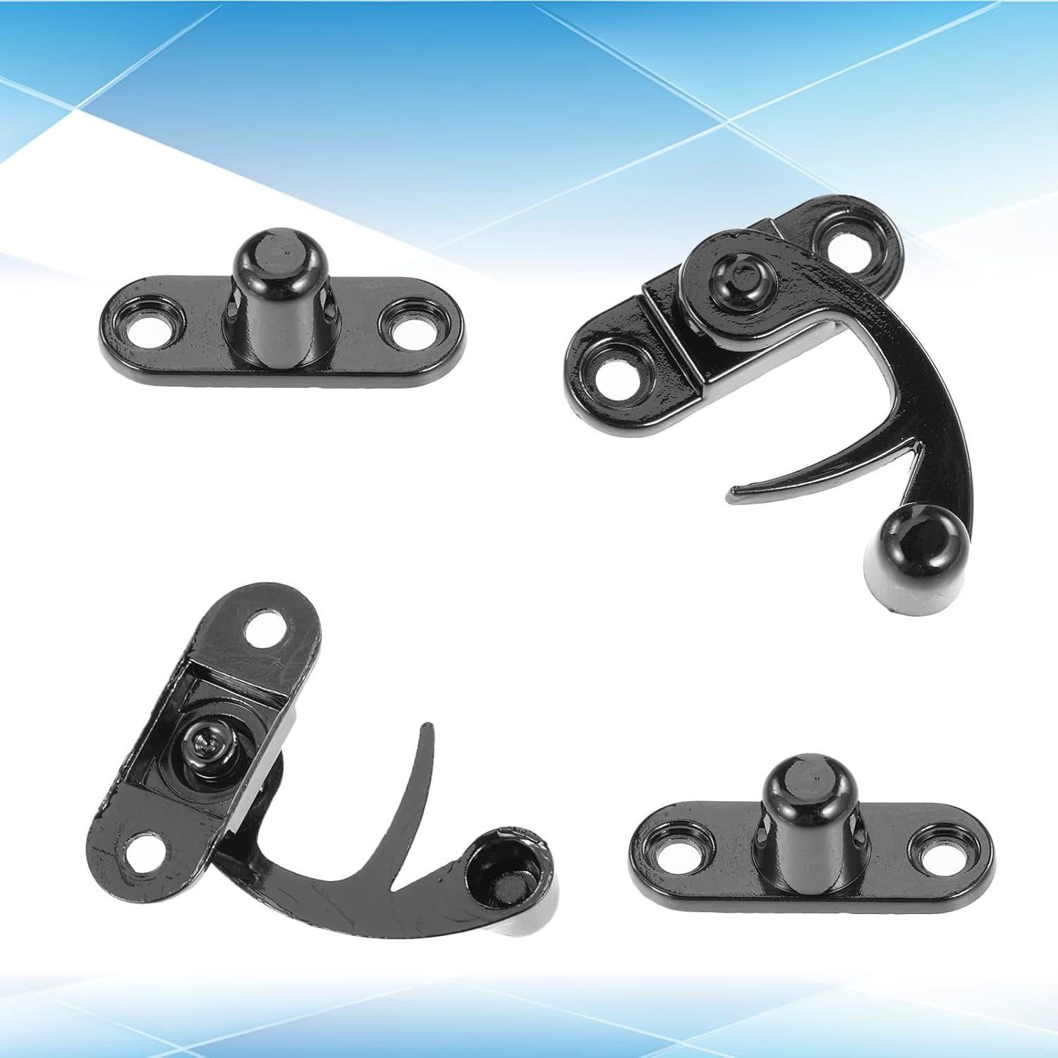 2 Pestillos de Hasp Antiguos Negros BOHUIZ 33x28mm