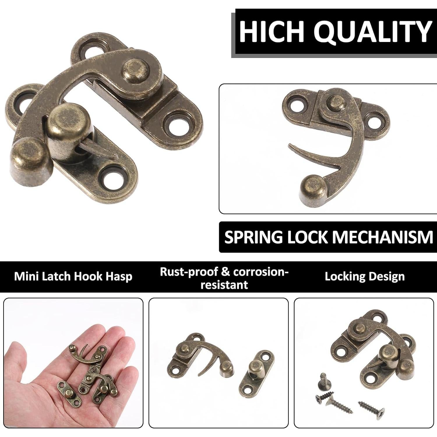 Cierres de Candado Vintage Antiguo BOHUIZ - 2 Piezas 3.3x2.8cm