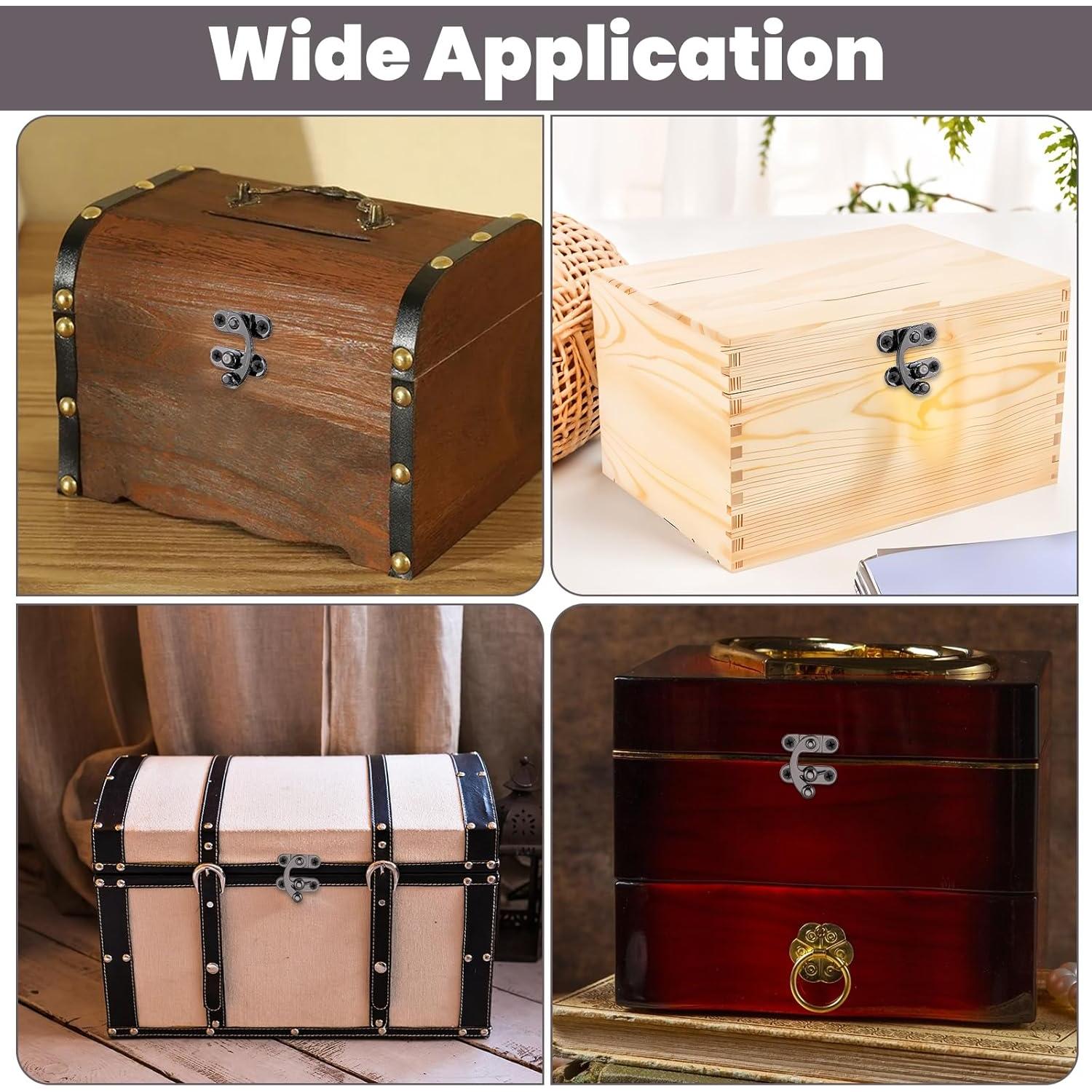 4 Pestillos de Gancho Antiguo LXUEJIE Negros con Tornillos