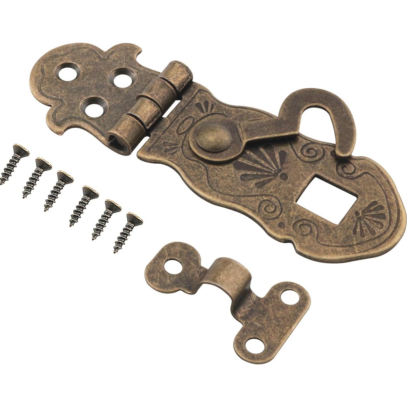 2 Piezas Pestillos Decorativos de Metal Vintage para Caja de Madera