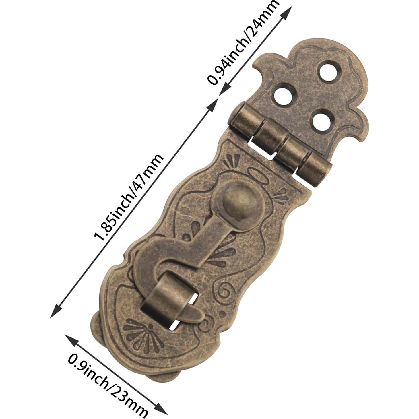 2 Piezas Pestillos Decorativos de Metal Vintage para Caja de Madera