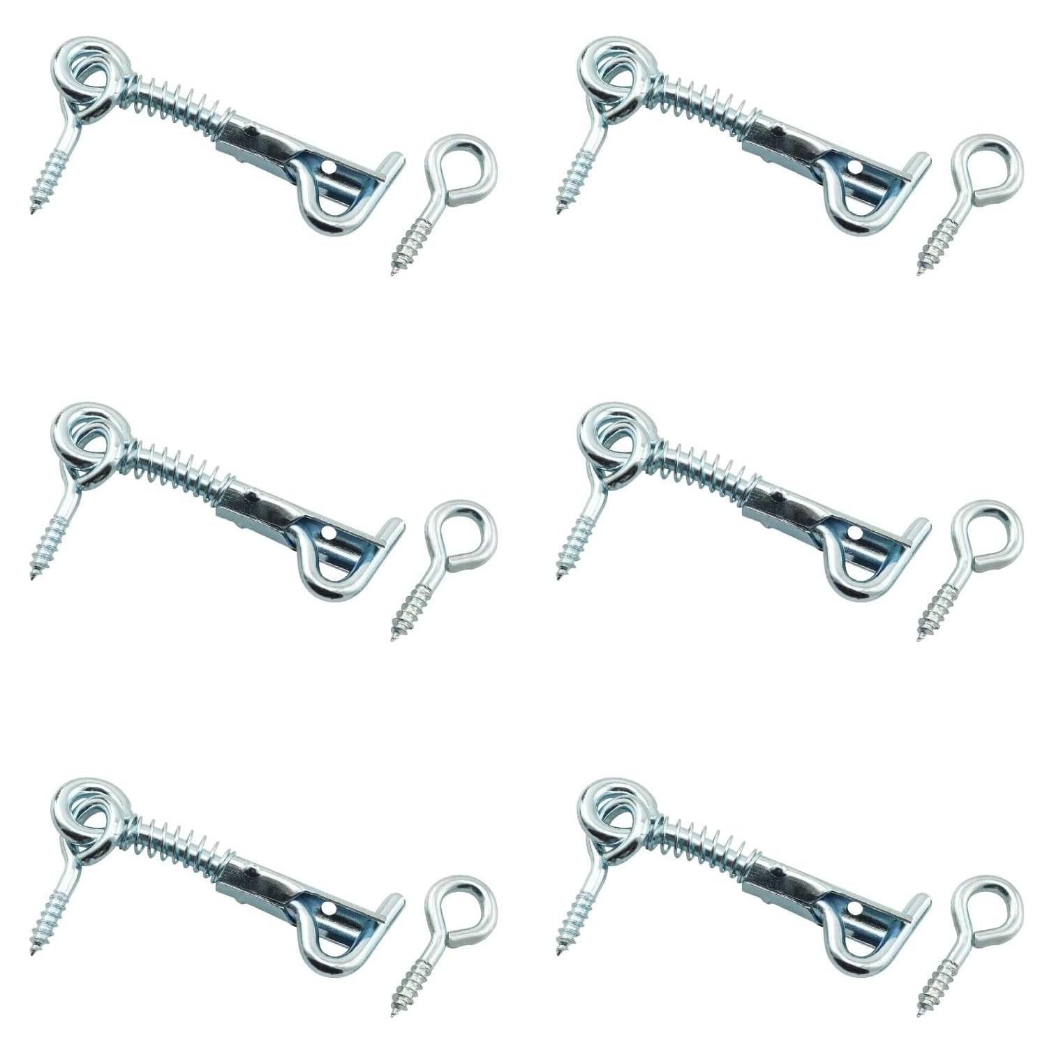 6 Ganchos de Acero Inoxidable con Pestillo de Seguridad 50.8mm