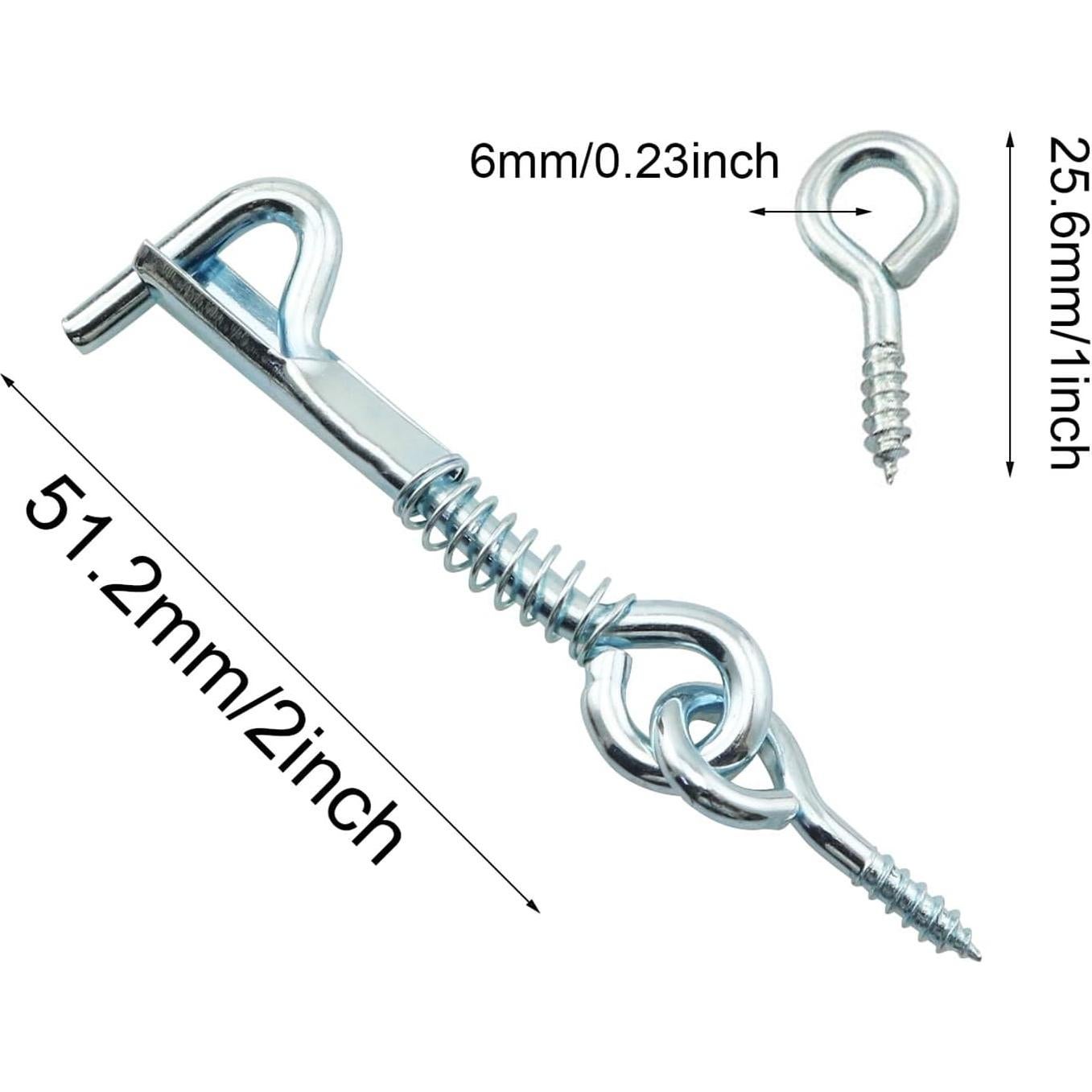 6 Ganchos de Acero Inoxidable con Pestillo de Seguridad 50.8mm
