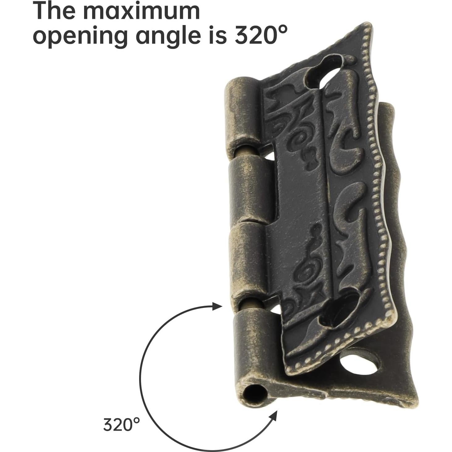 Kit de Bisagras y Cerraduras Vintage HOJLKLD - 4 Cerraduras y 8 Bisagras de Bronce Antiguo