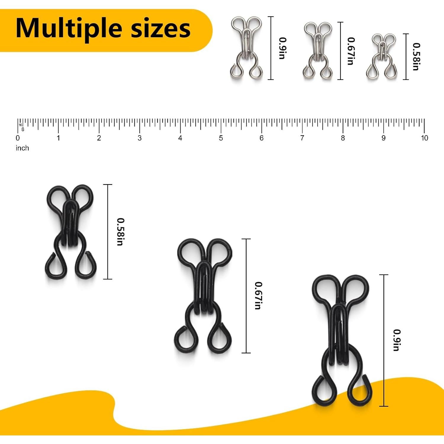 Kit de Costura de 72 Pares Ganchos y Ojos Ahviesli