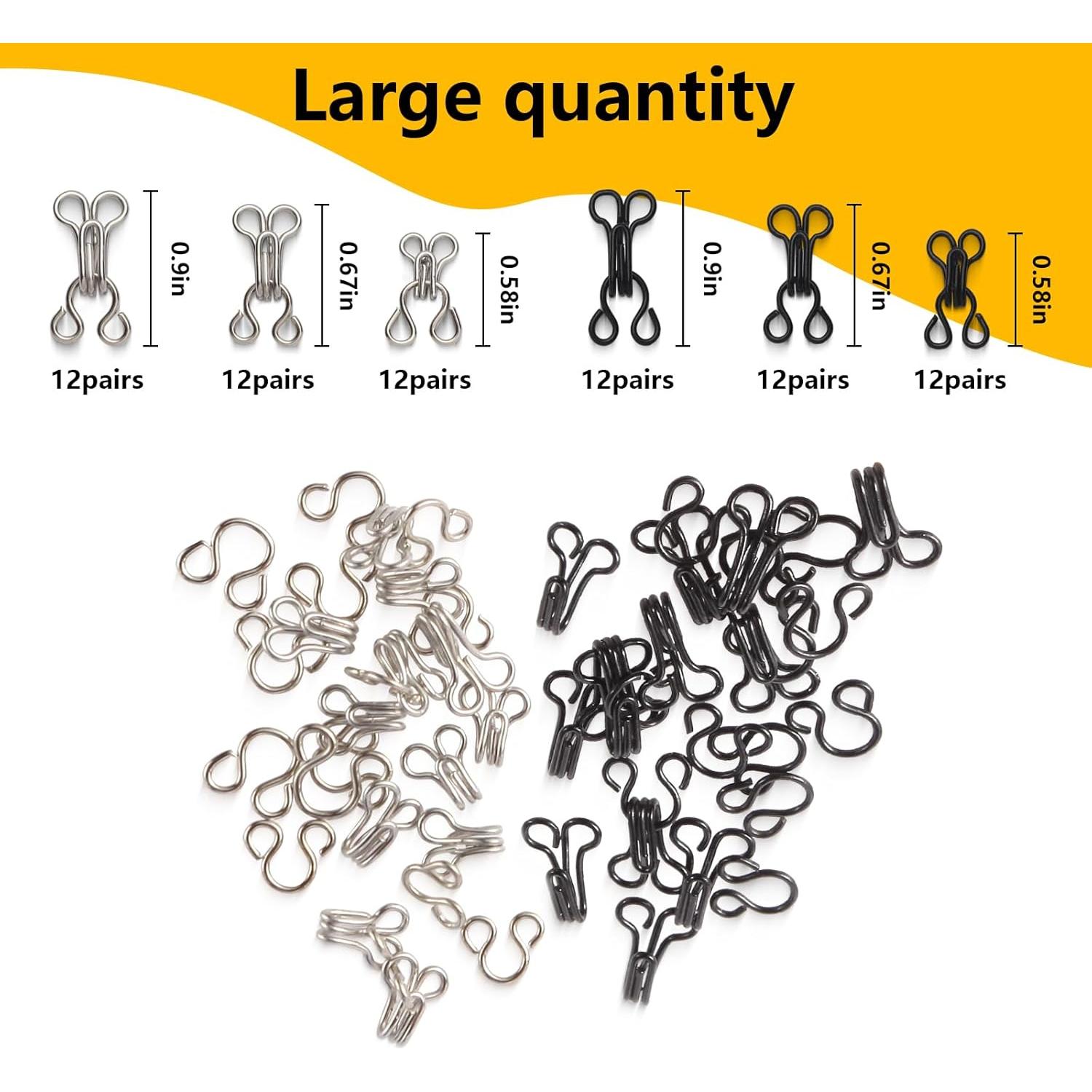Kit de Costura de 72 Pares Ganchos y Ojos Ahviesli