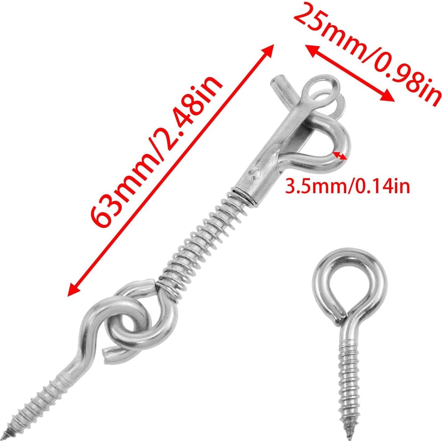 Gancho y Ojo de Acero Inoxidable Lovelysp 6.35cm 2PCS