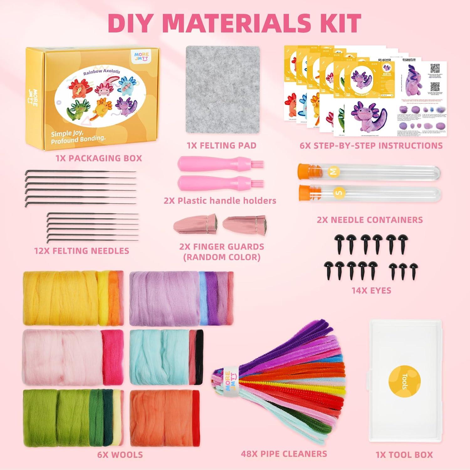 Kit de Fieltro con Agujas MOREJMTT 6 PCS para Principiantes