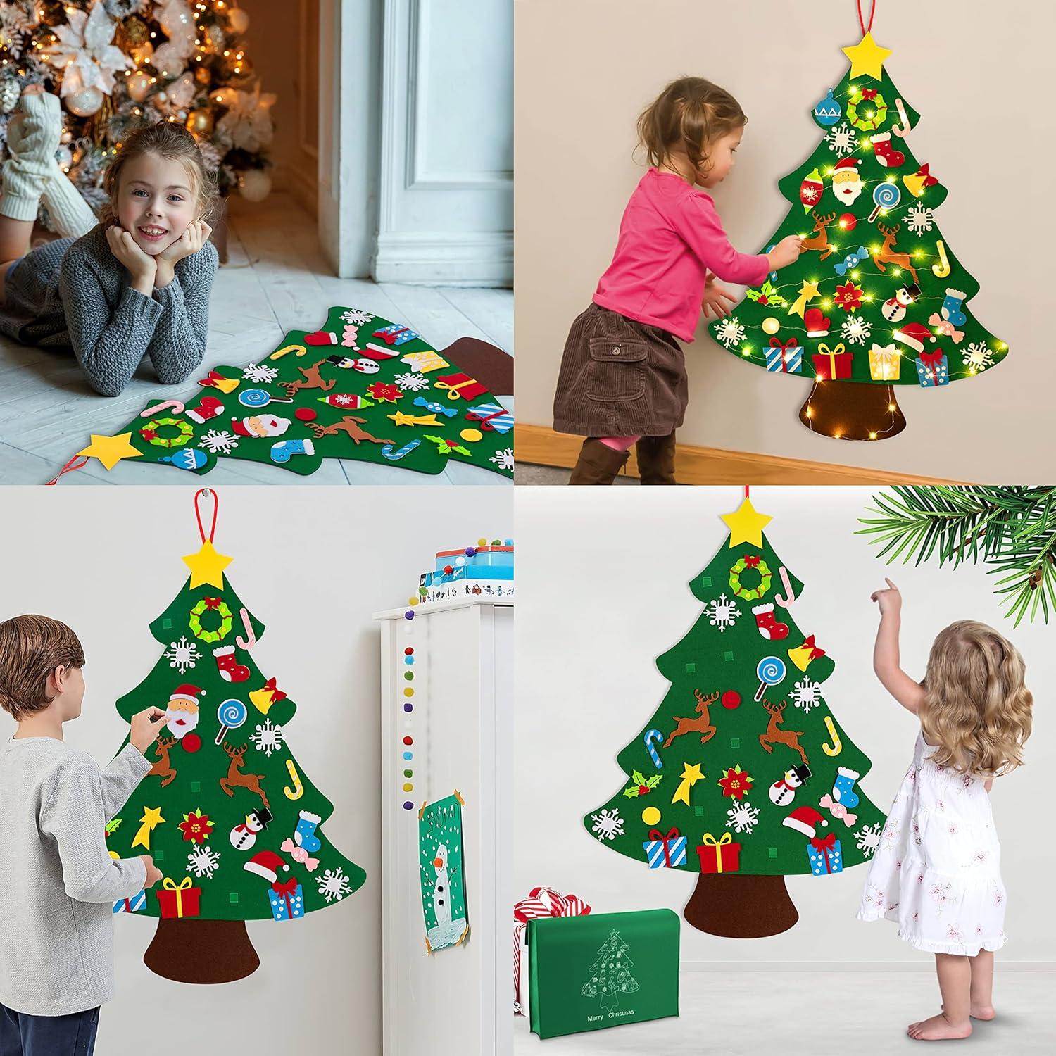 Juego de Árbol de Navidad de Fieltro JollyLife 95x70cm + Calendario de Adviento