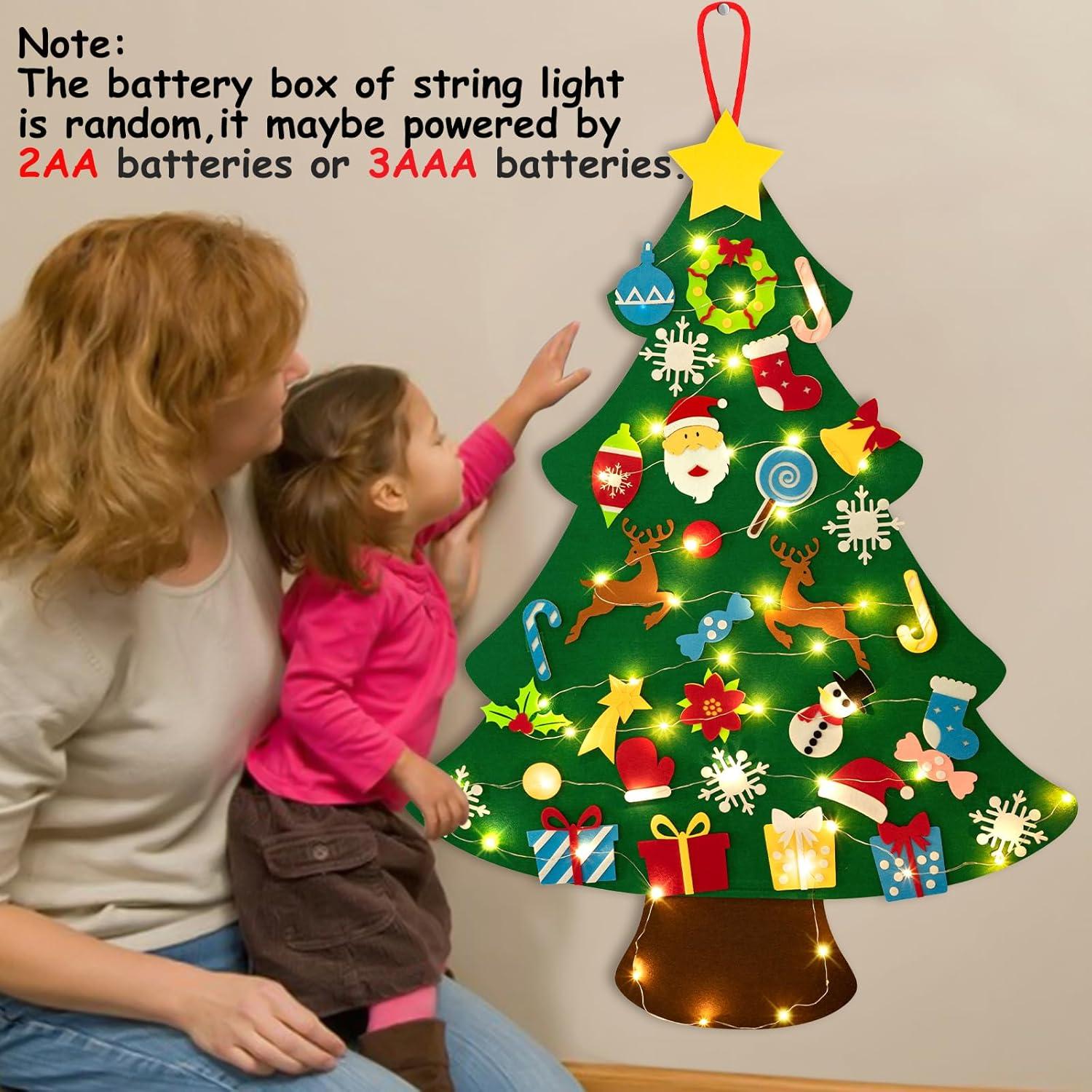 Juego de Árbol de Navidad de Fieltro JollyLife 95x70cm + Calendario de Adviento