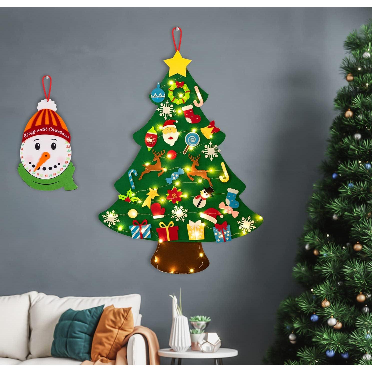 Juego de Árbol de Navidad de Fieltro JollyLife 95x70cm + Calendario de Adviento