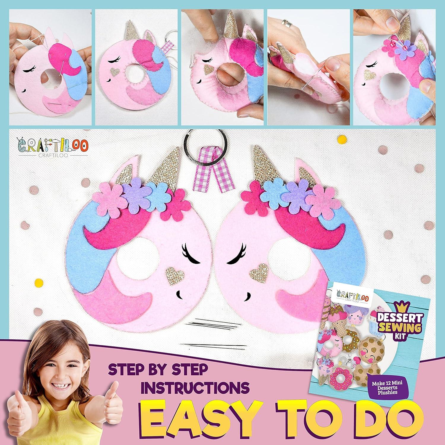 Kit de Costura para Niños CRAFTILOO - 12 Proyectos de Fieltro