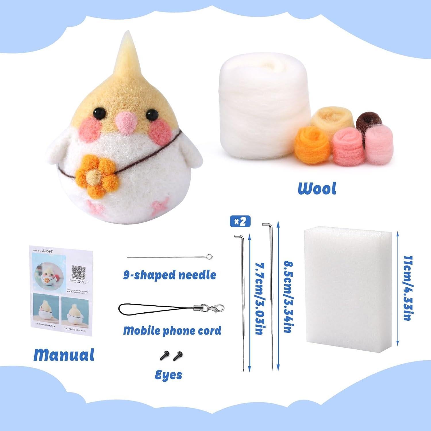 Kit de Fieltro para Principiantes SOCNITC - 1 Aguja, Lana Suave