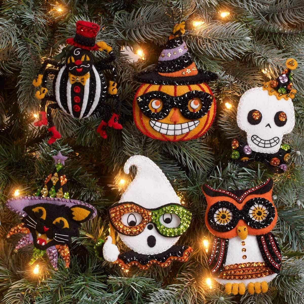 Kit de Adornos de Fieltro Halloween Vintage Bucilla 89276E - 6 Piezas