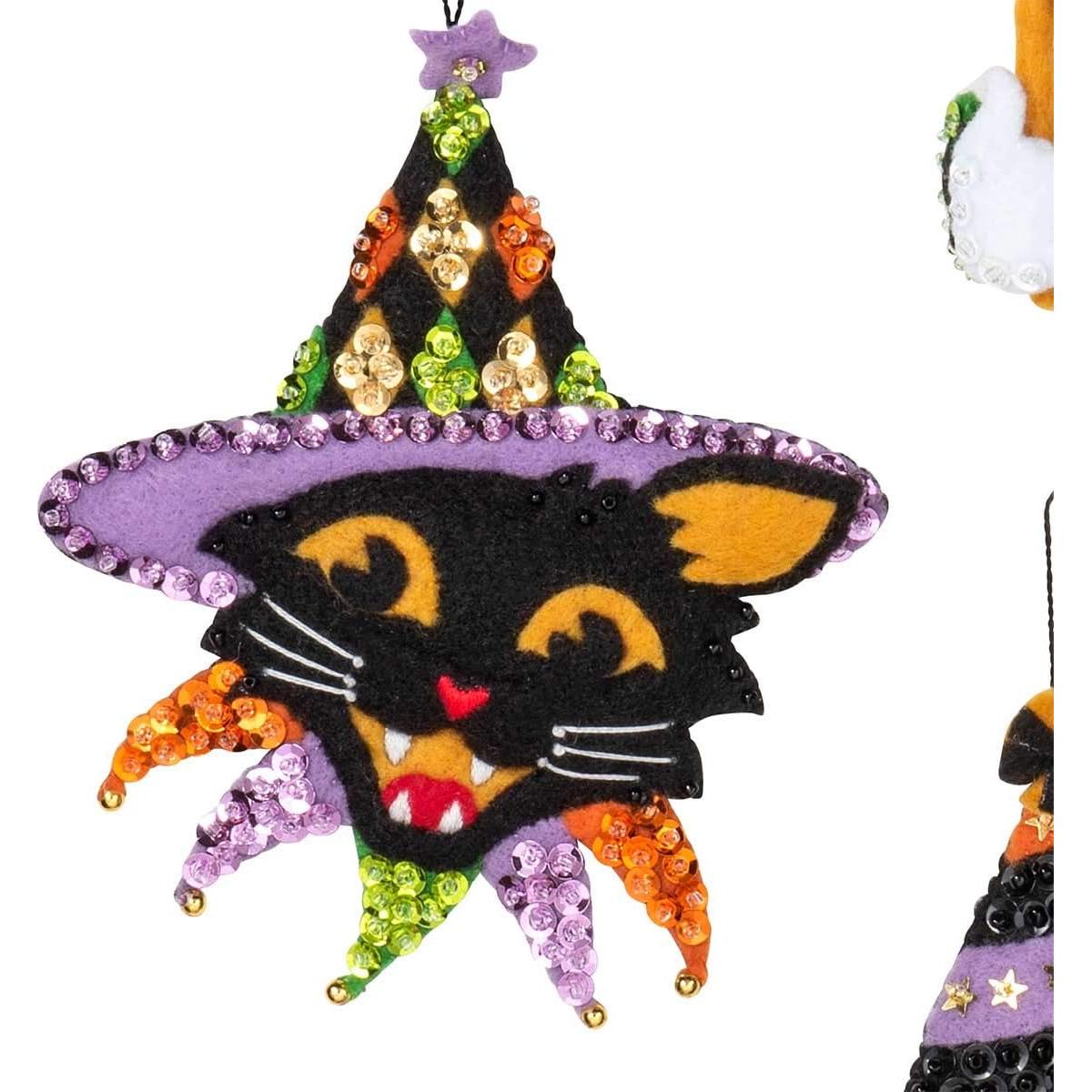 Kit de Adornos de Fieltro Halloween Vintage Bucilla 89276E - 6 Piezas