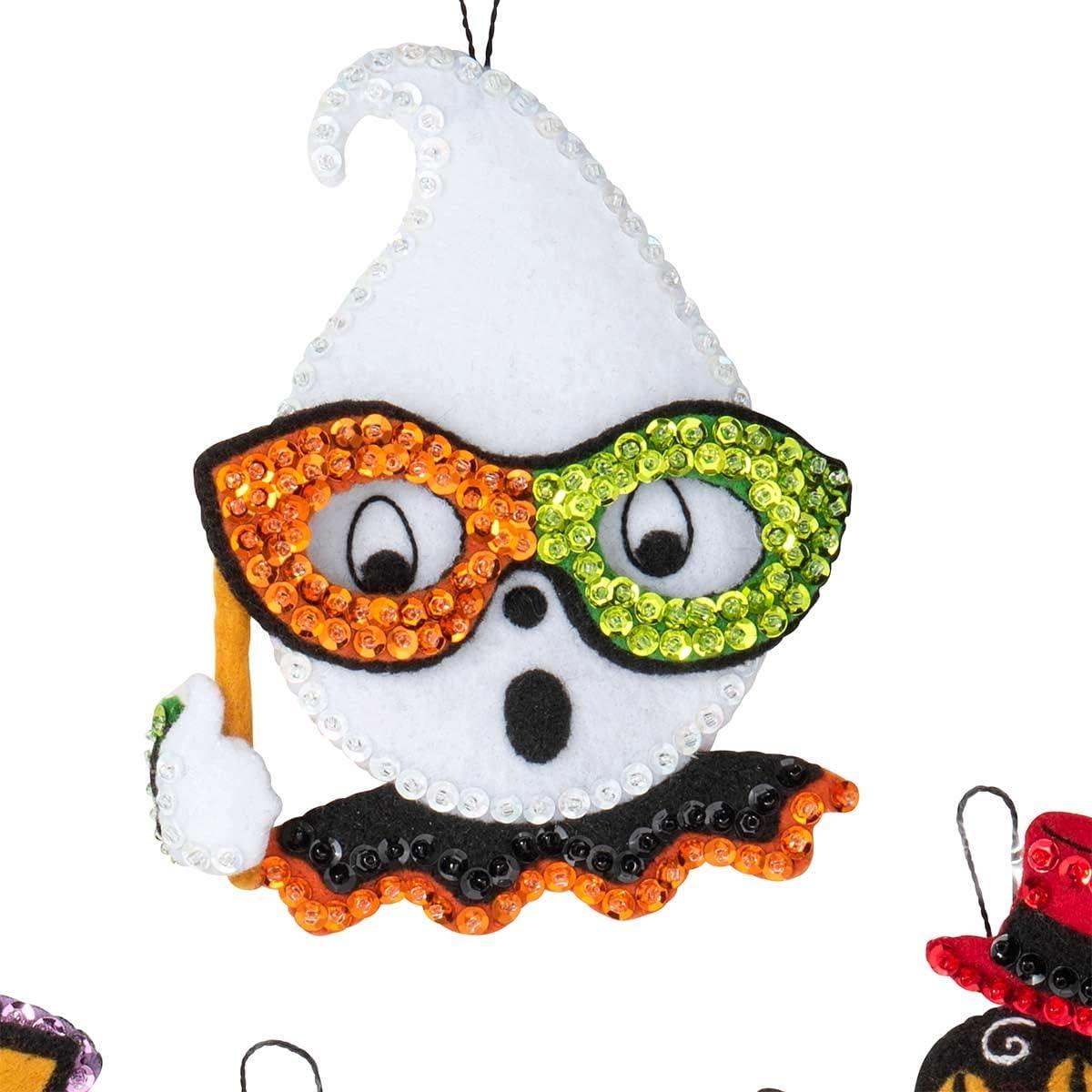 Kit de Adornos de Fieltro Halloween Vintage Bucilla 89276E - 6 Piezas