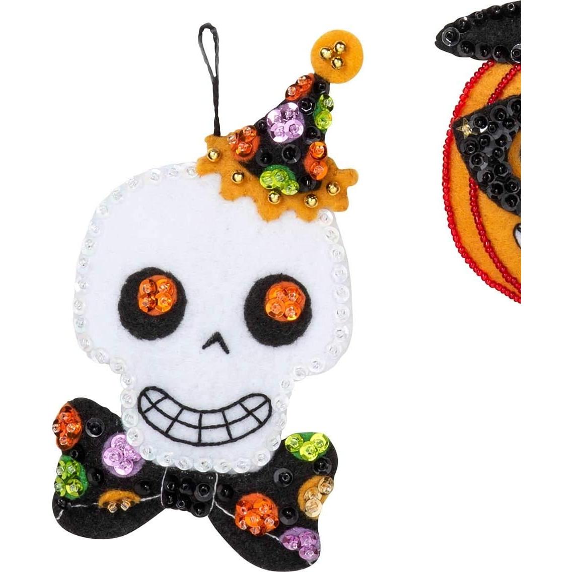 Kit de Adornos de Fieltro Halloween Vintage Bucilla 89276E - 6 Piezas