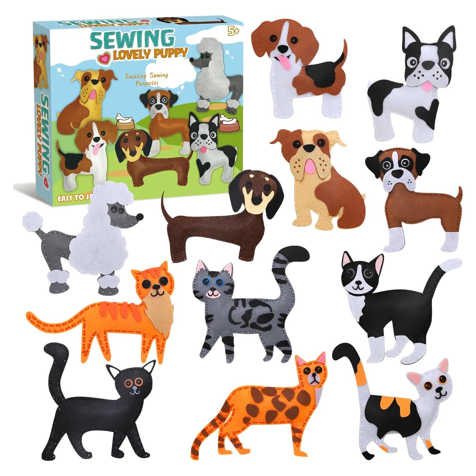 Kit de Costura para Niños JEEKALO 12 Animales Fieltro DIY