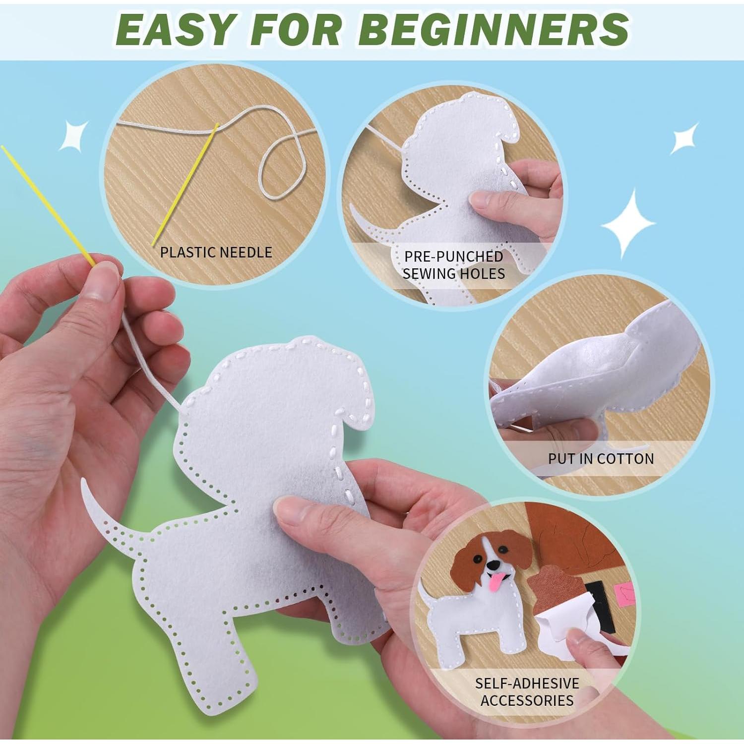 Kit de Costura para Niños JEEKALO 12 Animales Fieltro DIY