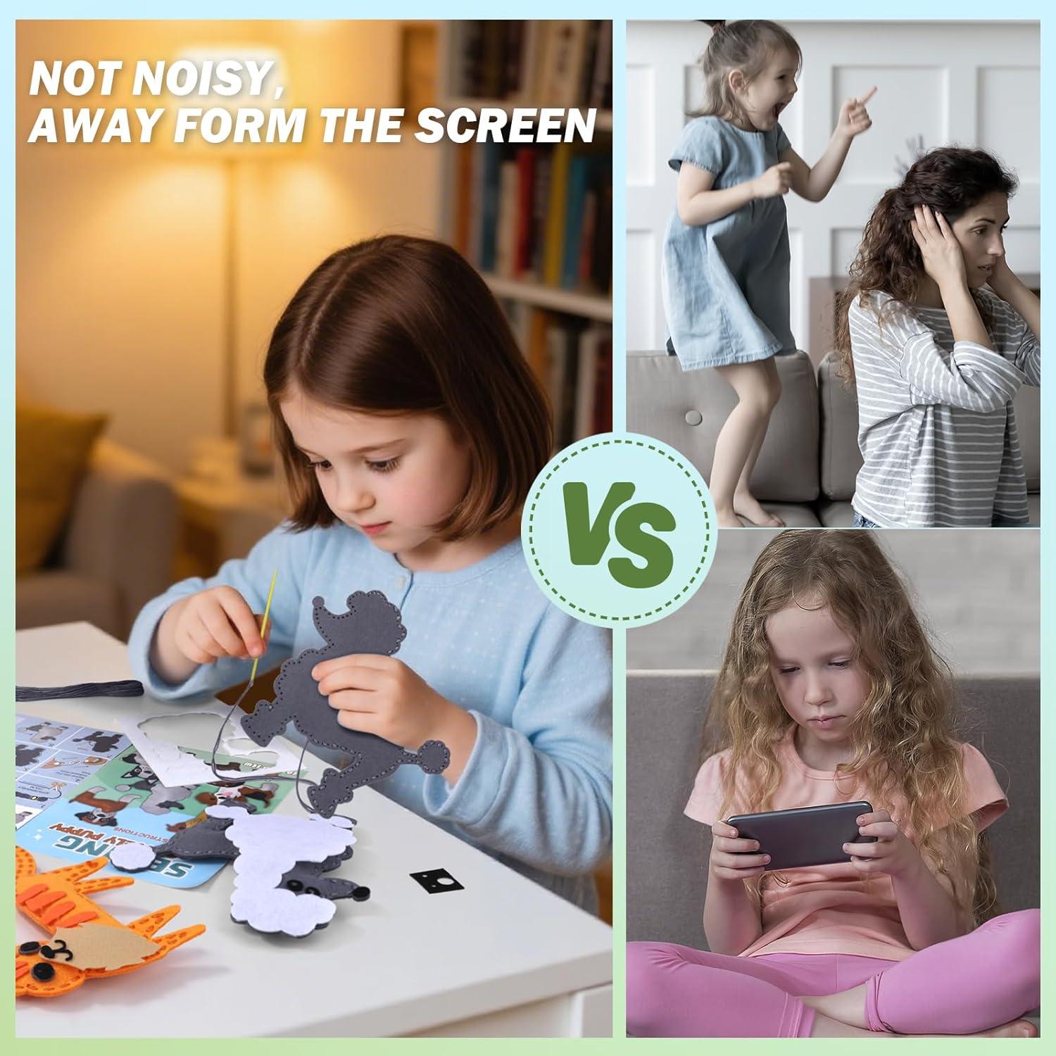 Kit de Costura para Niños JEEKALO 12 Animales Fieltro DIY