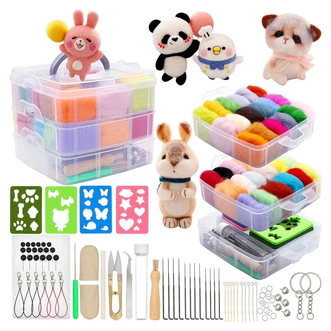 Kit de Fieltro con Aguja West Bay 109 Piezas 36 Colores