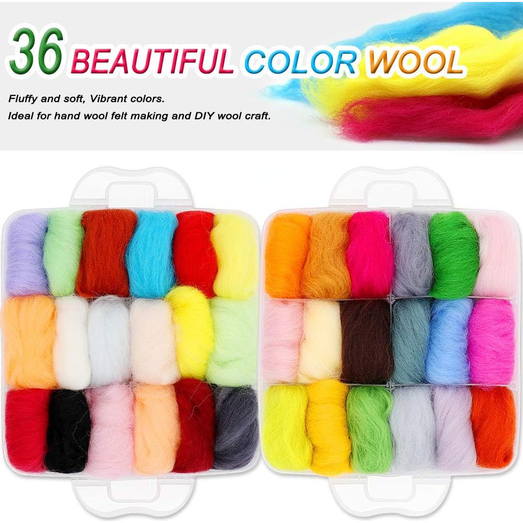 Kit de Fieltro con Aguja West Bay 109 Piezas 36 Colores