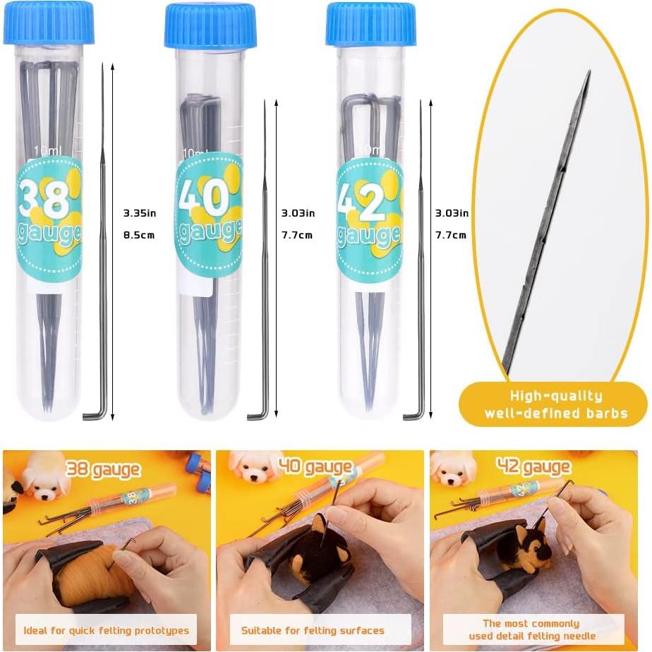 Kit de Fieltro de Aguja DUKOIPP 45 Piezas para DIY Animales