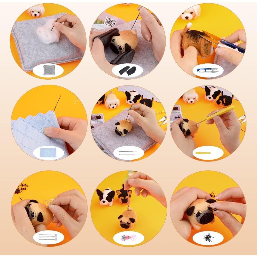 Kit de Fieltro de Aguja DUKOIPP 45 Piezas para DIY Animales