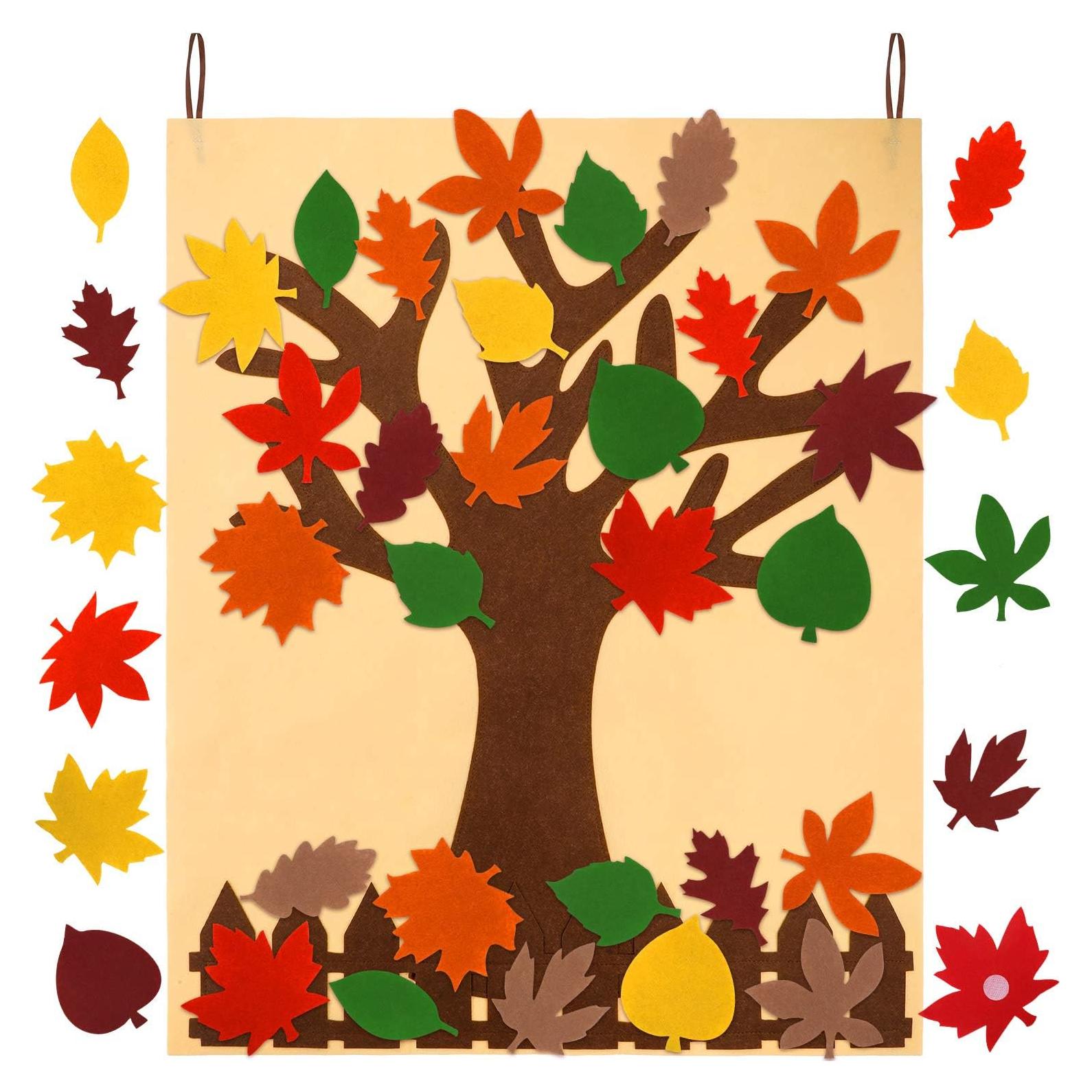 Kit de Manualidades Boao Árbol de Agradecimiento 60 Piezas Fieltro