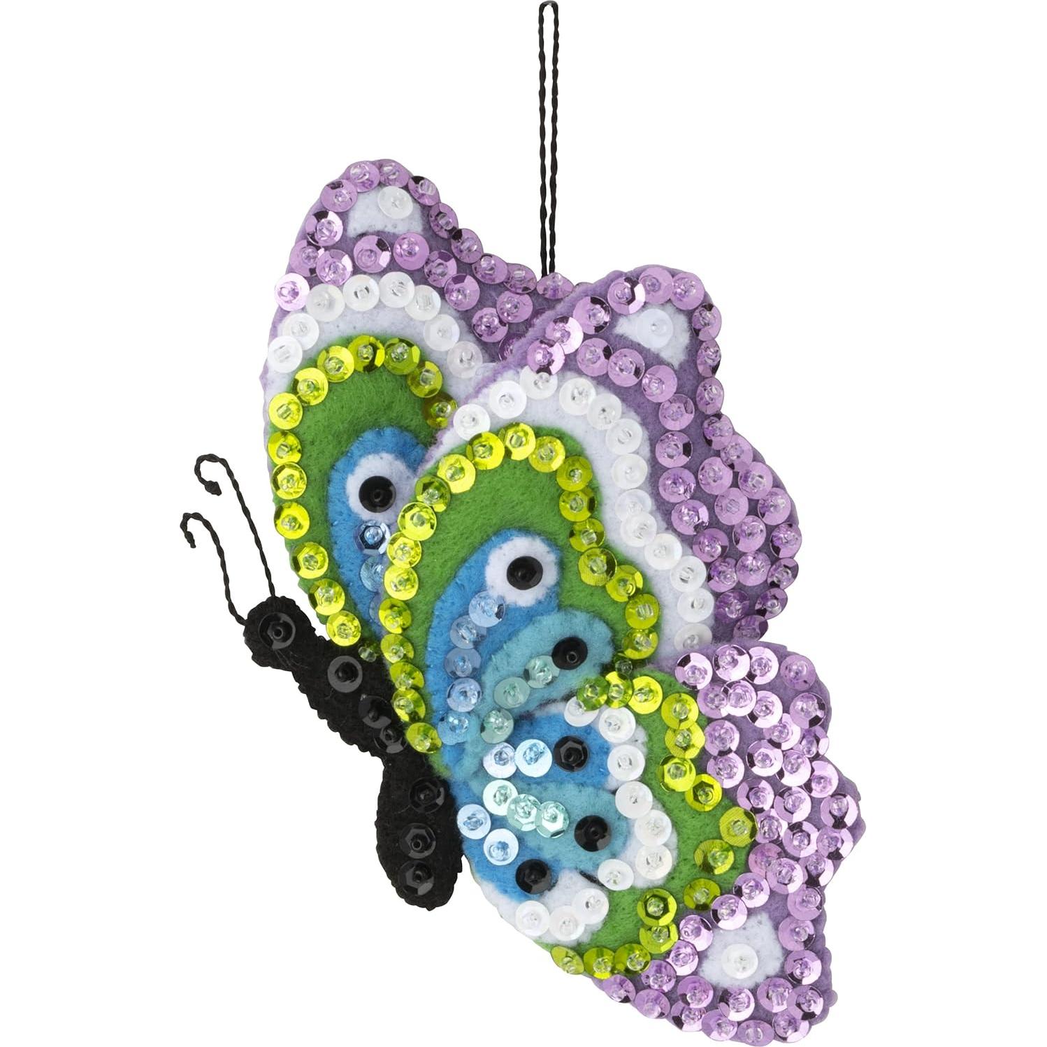 Kit de Ornamentación de Fieltro Bucilla Jardín de Mariposas 6 Piezas