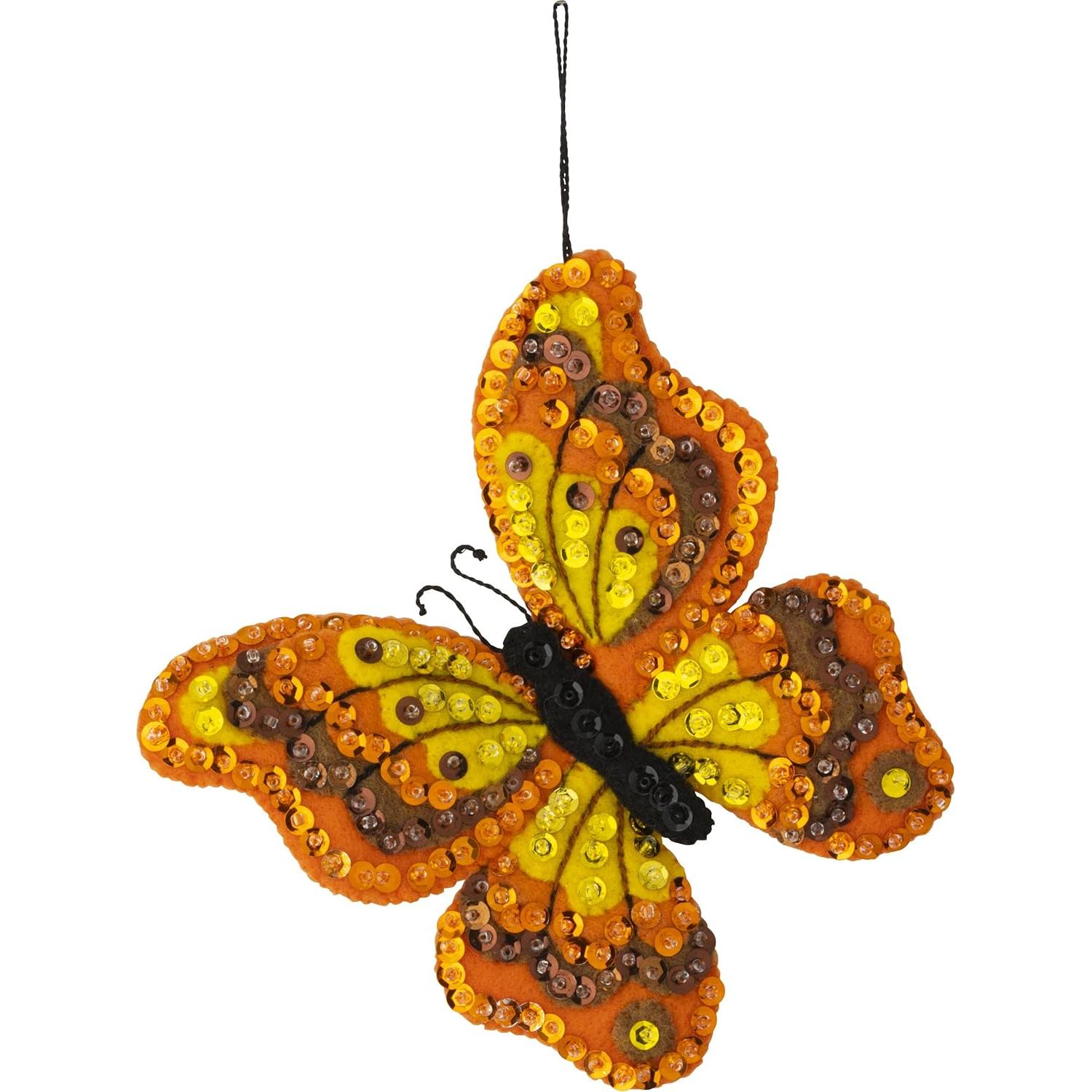 Kit de Ornamentación de Fieltro Bucilla Jardín de Mariposas 6 Piezas