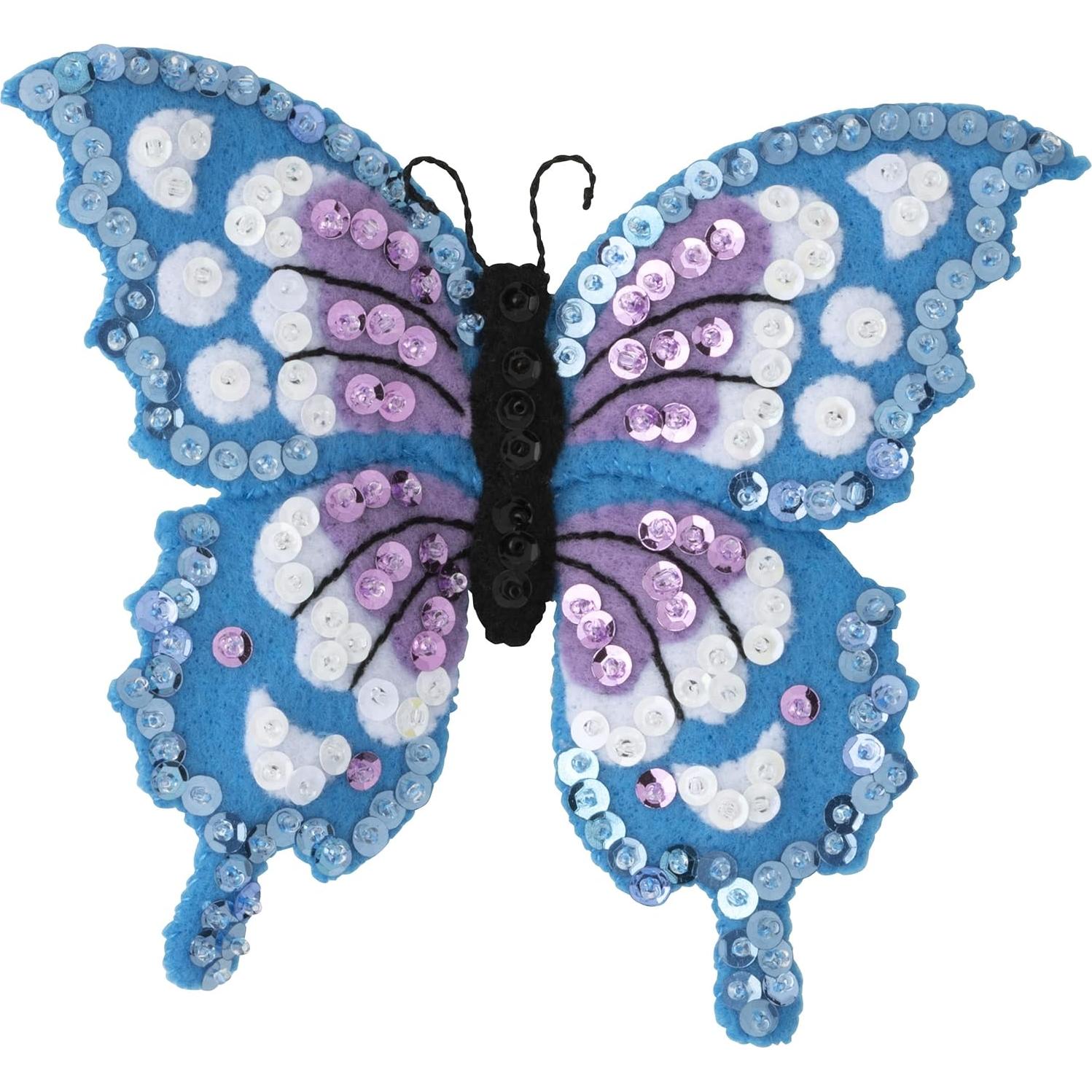 Kit de Ornamentación de Fieltro Bucilla Jardín de Mariposas 6 Piezas