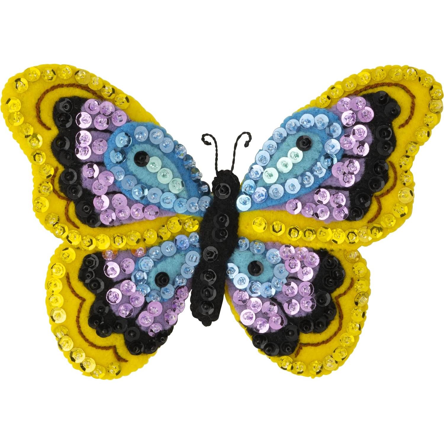 Kit de Ornamentación de Fieltro Bucilla Jardín de Mariposas 6 Piezas