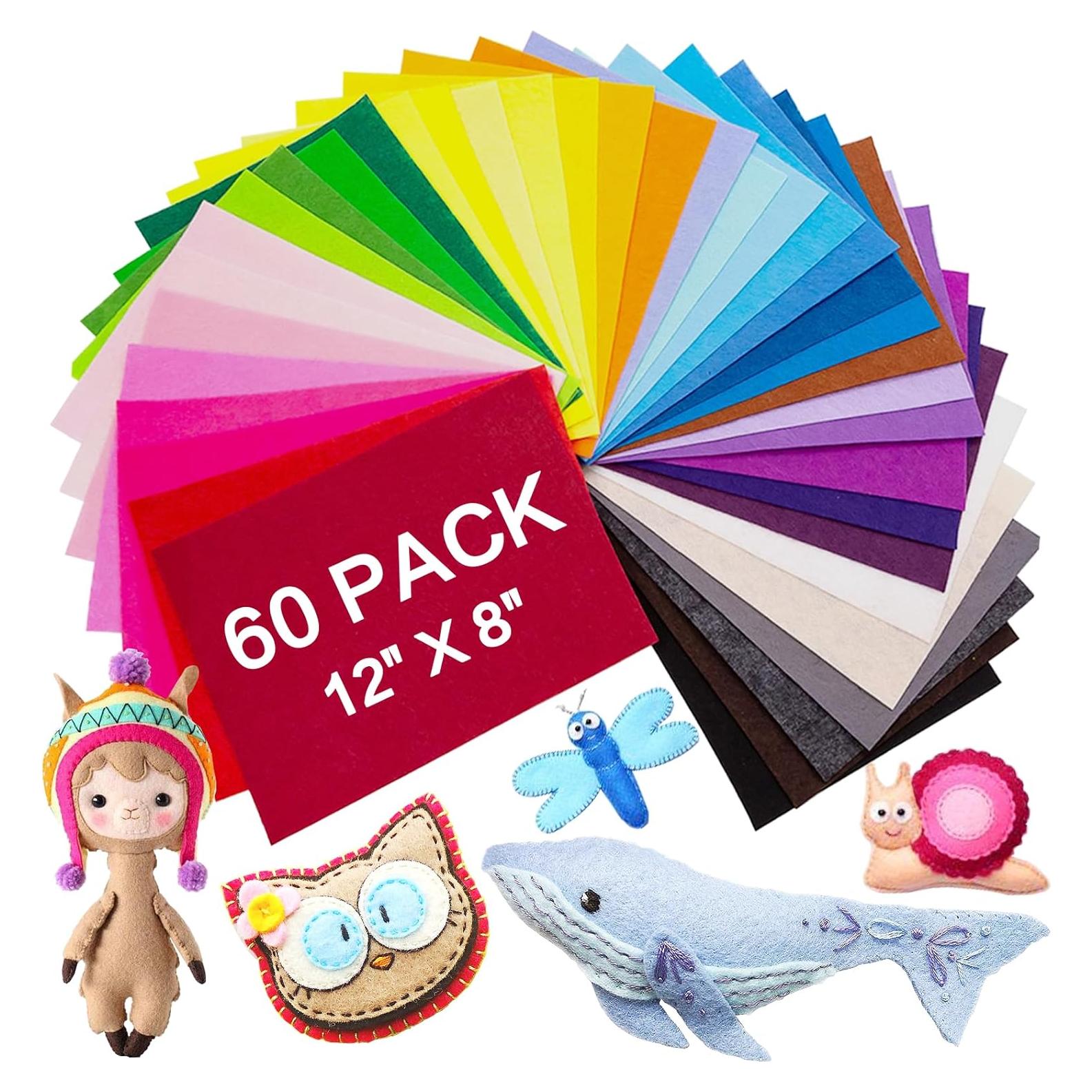 60 Hojas de Fieltro VieFantaisie 30x20 cm para Manualidades