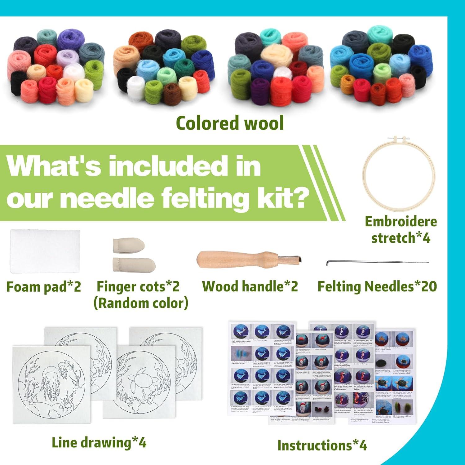 Kit de Fieltro de Aguja Fedmut para Principiantes - 4 Animales Marinos