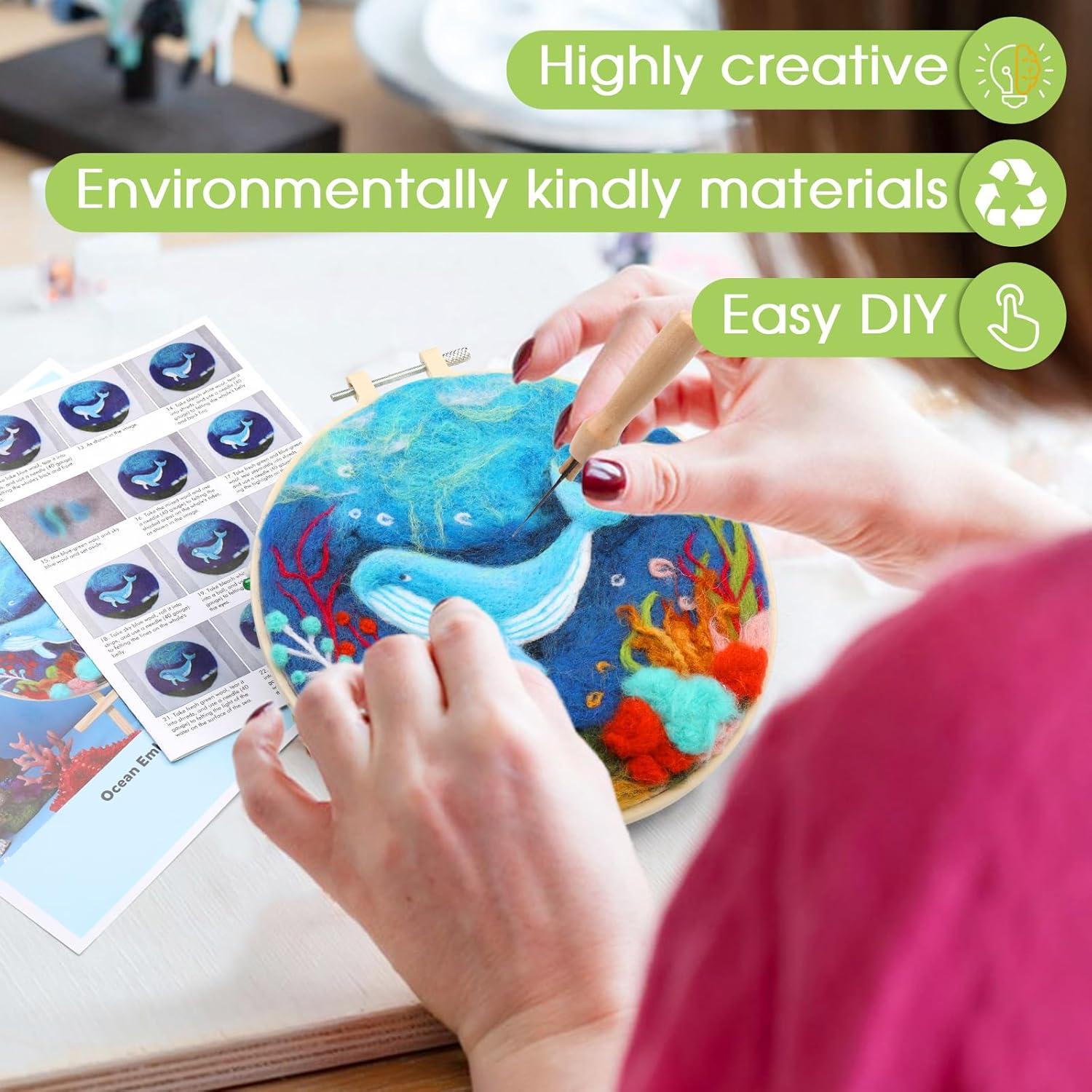 Kit de Fieltro de Aguja Fedmut para Principiantes - 4 Animales Marinos