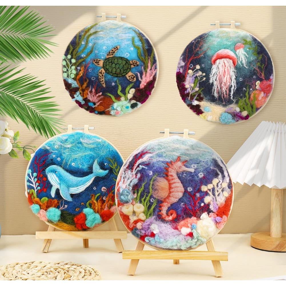 Kit de Fieltro de Aguja Fedmut para Principiantes - 4 Animales Marinos