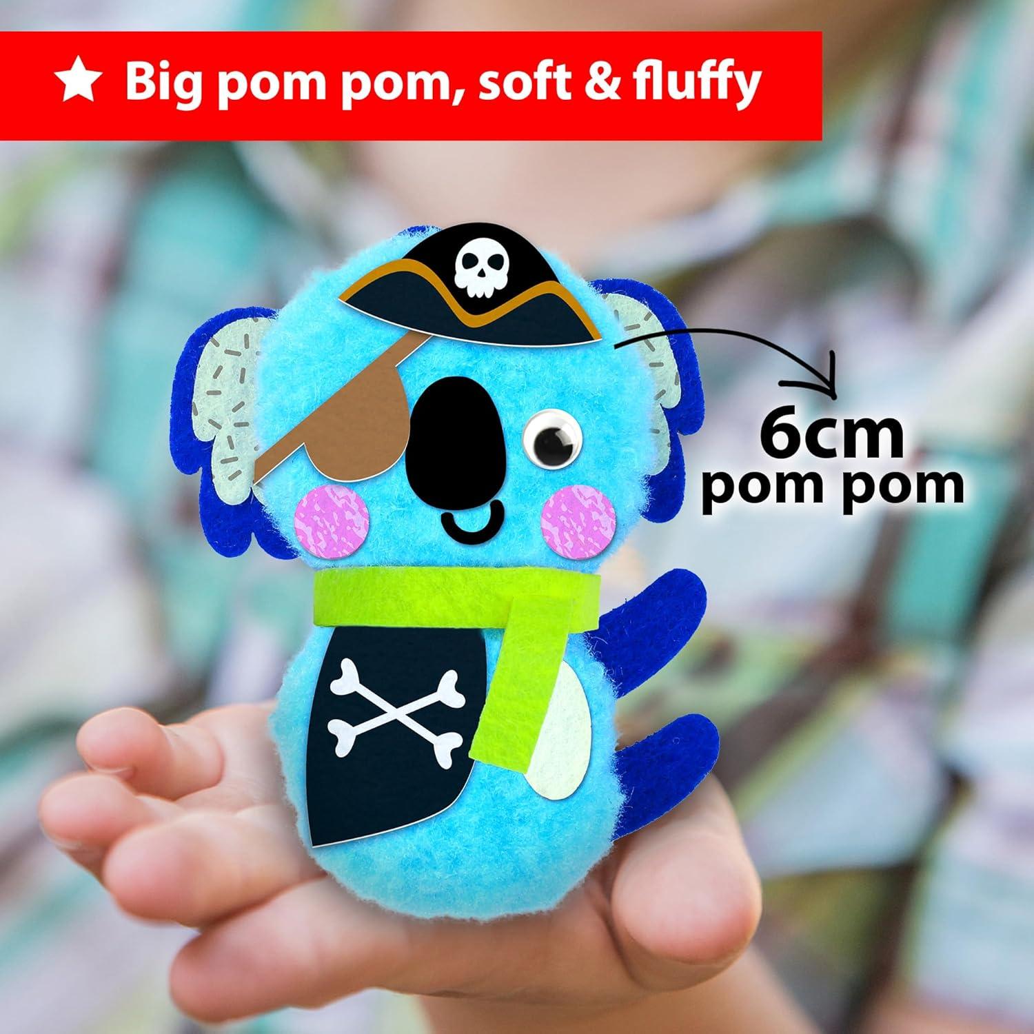 Kit de Manualidades Pom Pom KRAFUN - 8 Animales DIY para Niños