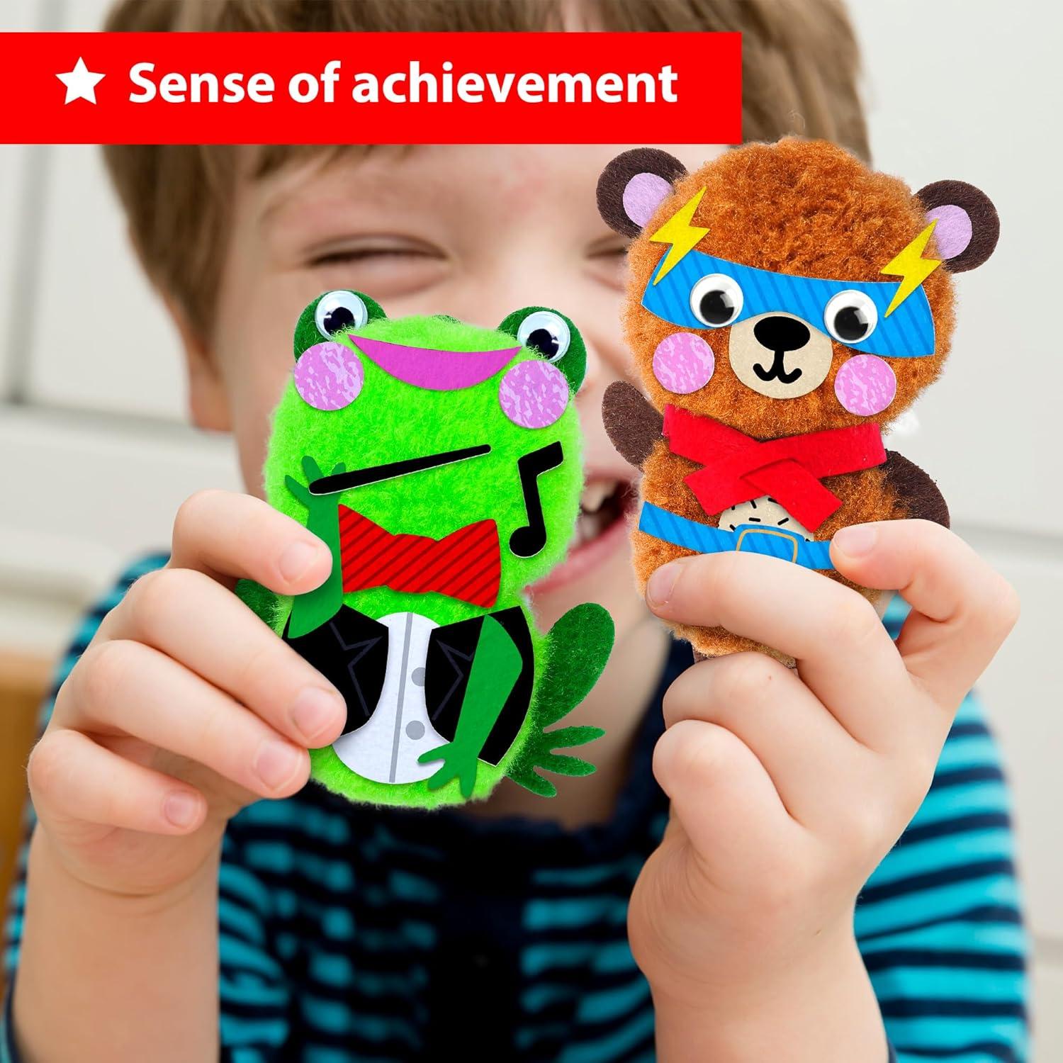 Kit de Manualidades Pom Pom KRAFUN - 8 Animales DIY para Niños