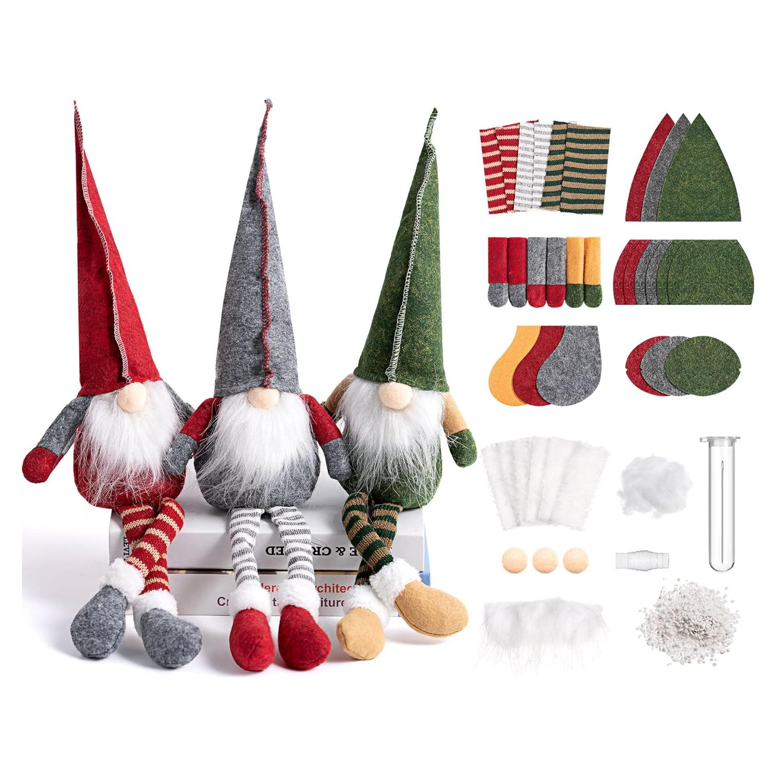 Kit de Gnomos DIY Threan 3 Set Adornos de Fieltro Navidad
