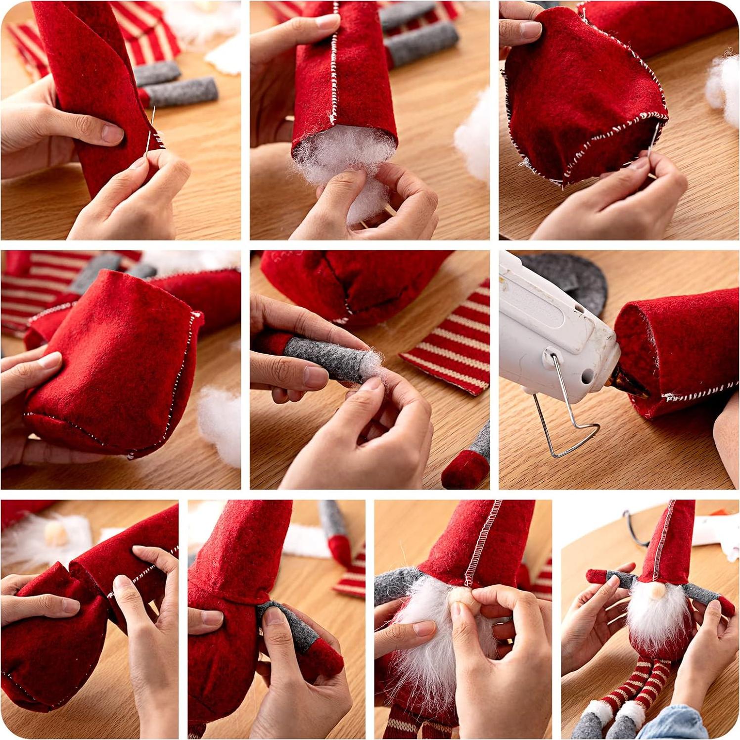 Kit de Gnomos DIY Threan 3 Set Adornos de Fieltro Navidad