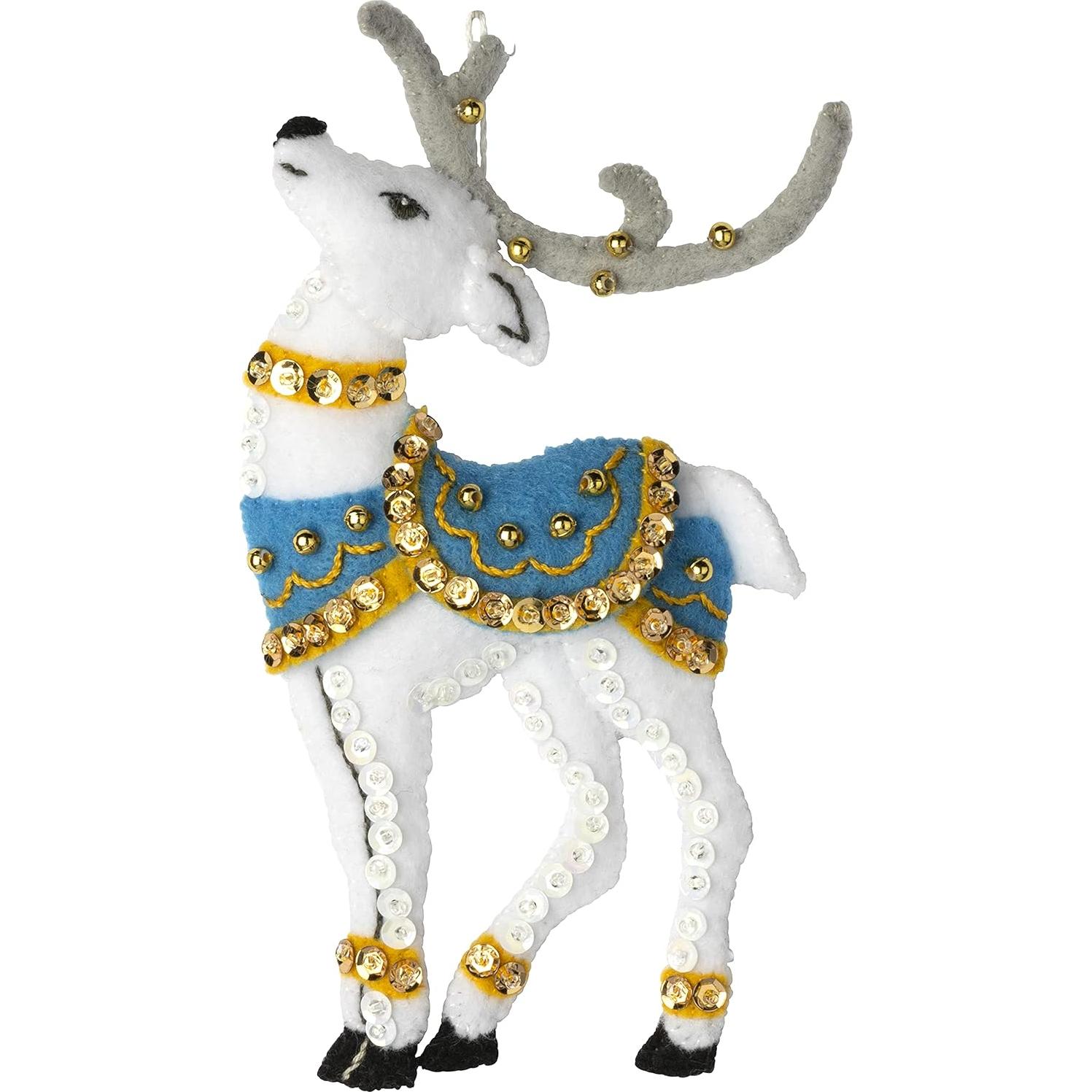 Kit de Adornos de Fieltro Bucilla Reno Festivo 6 Piezas