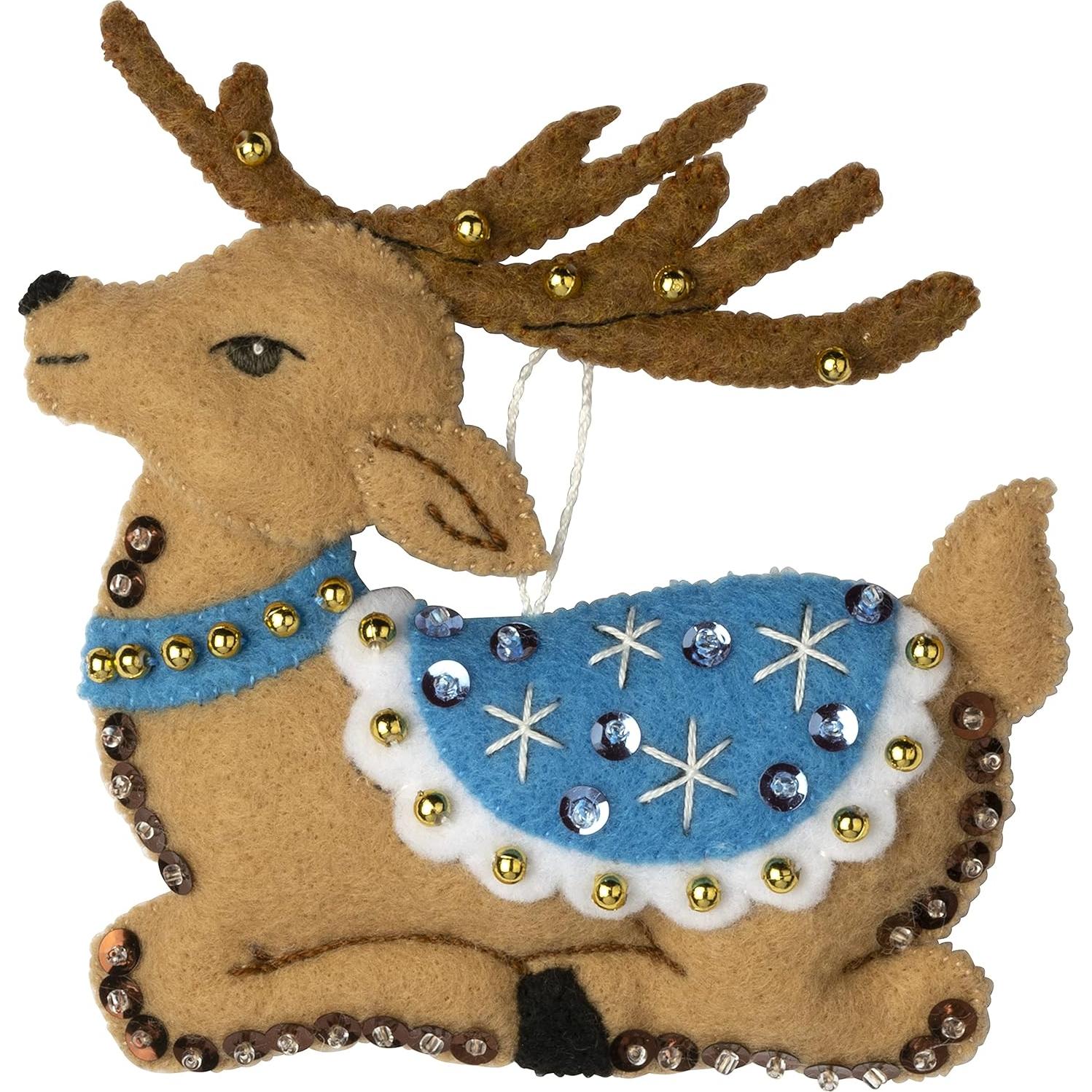 Kit de Adornos de Fieltro Bucilla Reno Festivo 6 Piezas