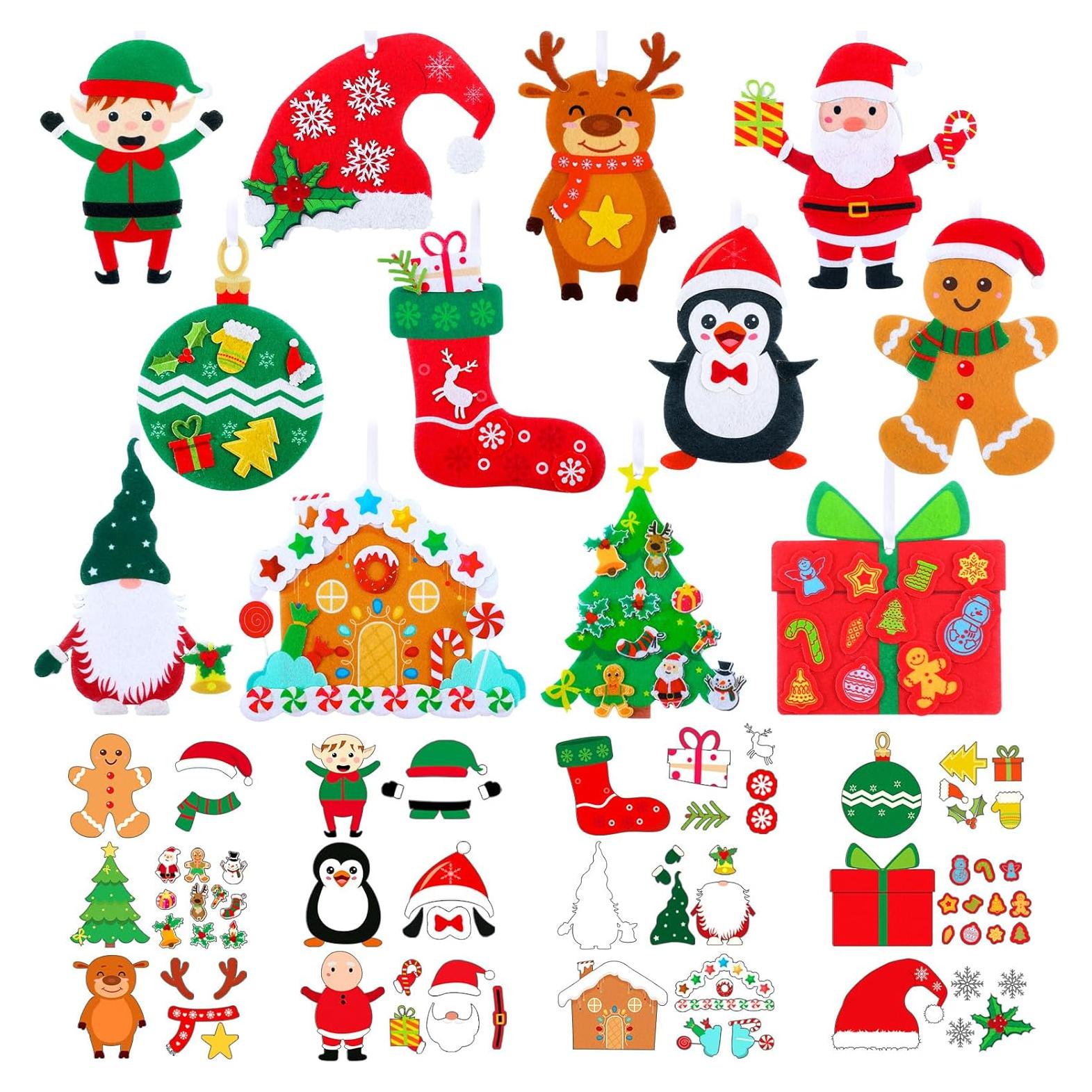 24 Kits de Manualidades Navideñas FuWeave de Fieltro DIY