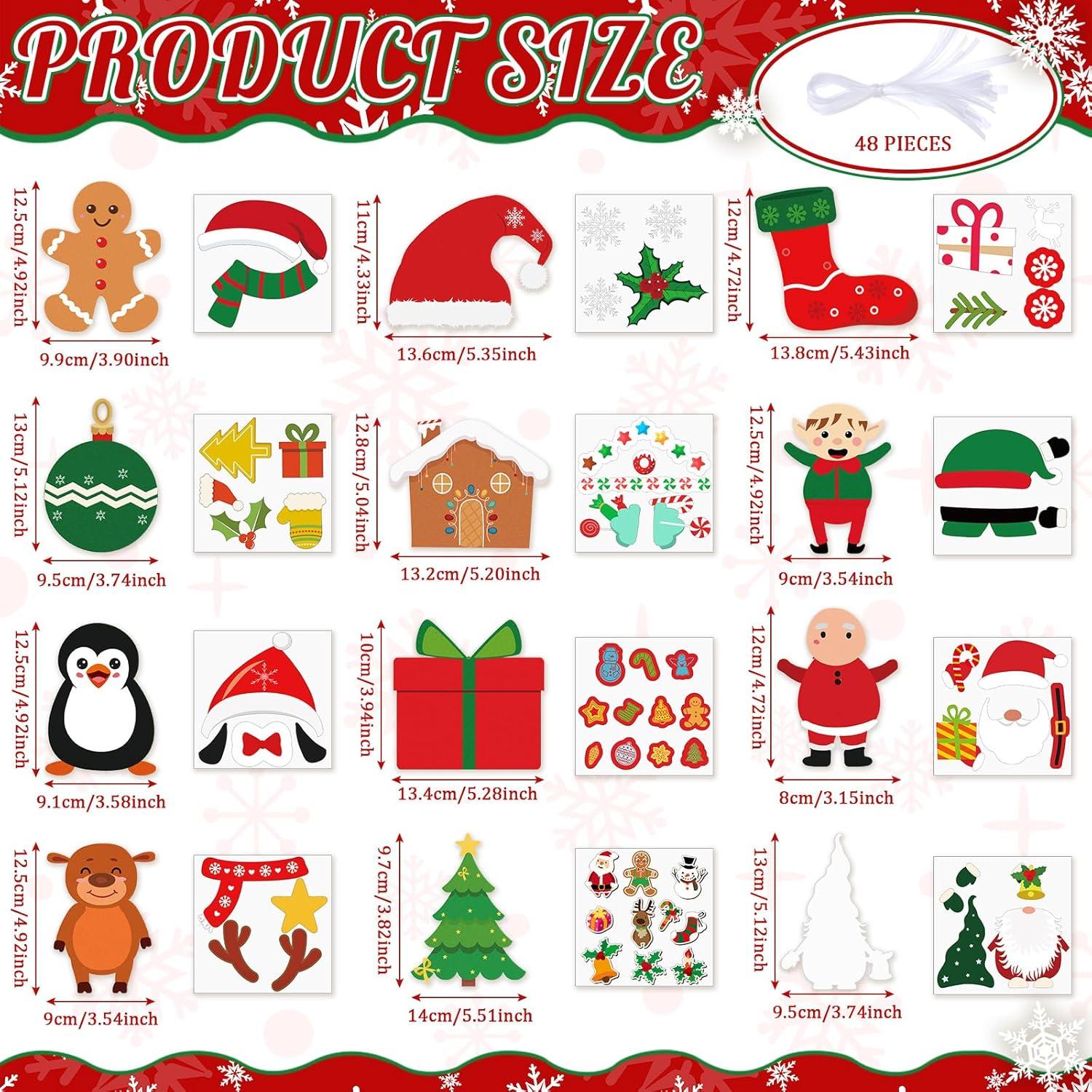 24 Kits de Manualidades Navideñas FuWeave de Fieltro DIY