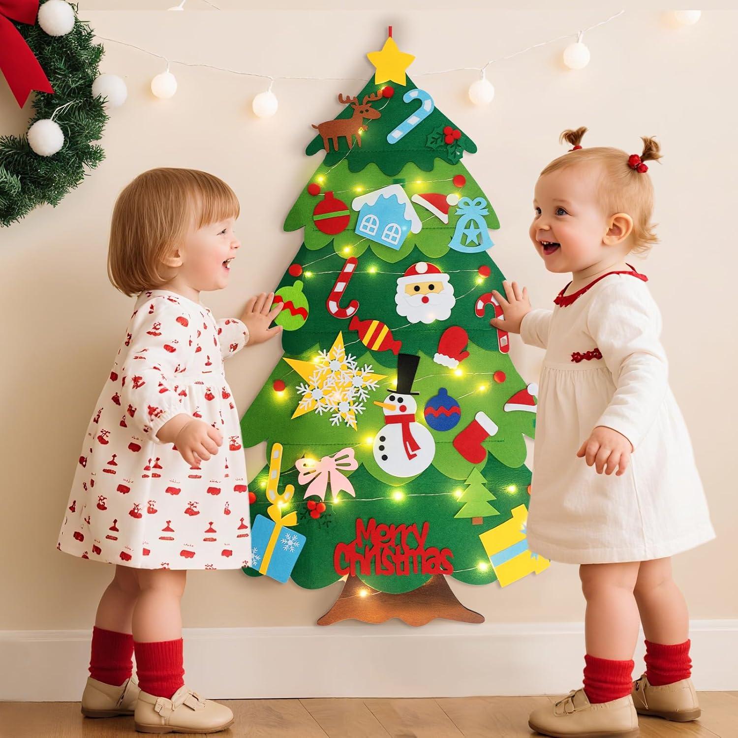 Árbol de Navidad de Fieltro PIGETALE 100cm con 32 Adornos